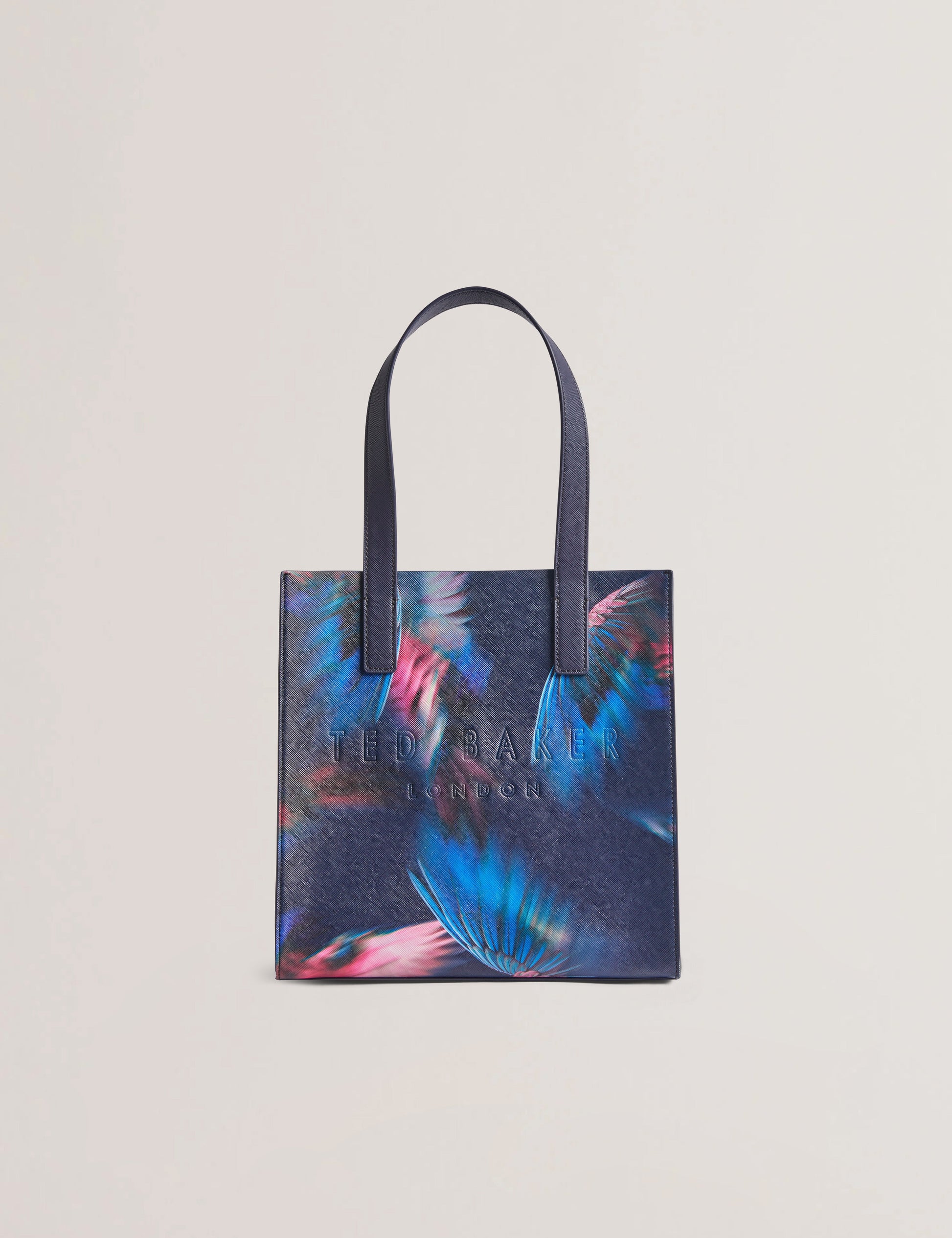 Women's FEACONS-Feather Print Small Icon Bag Navy Ted Baker South Africa