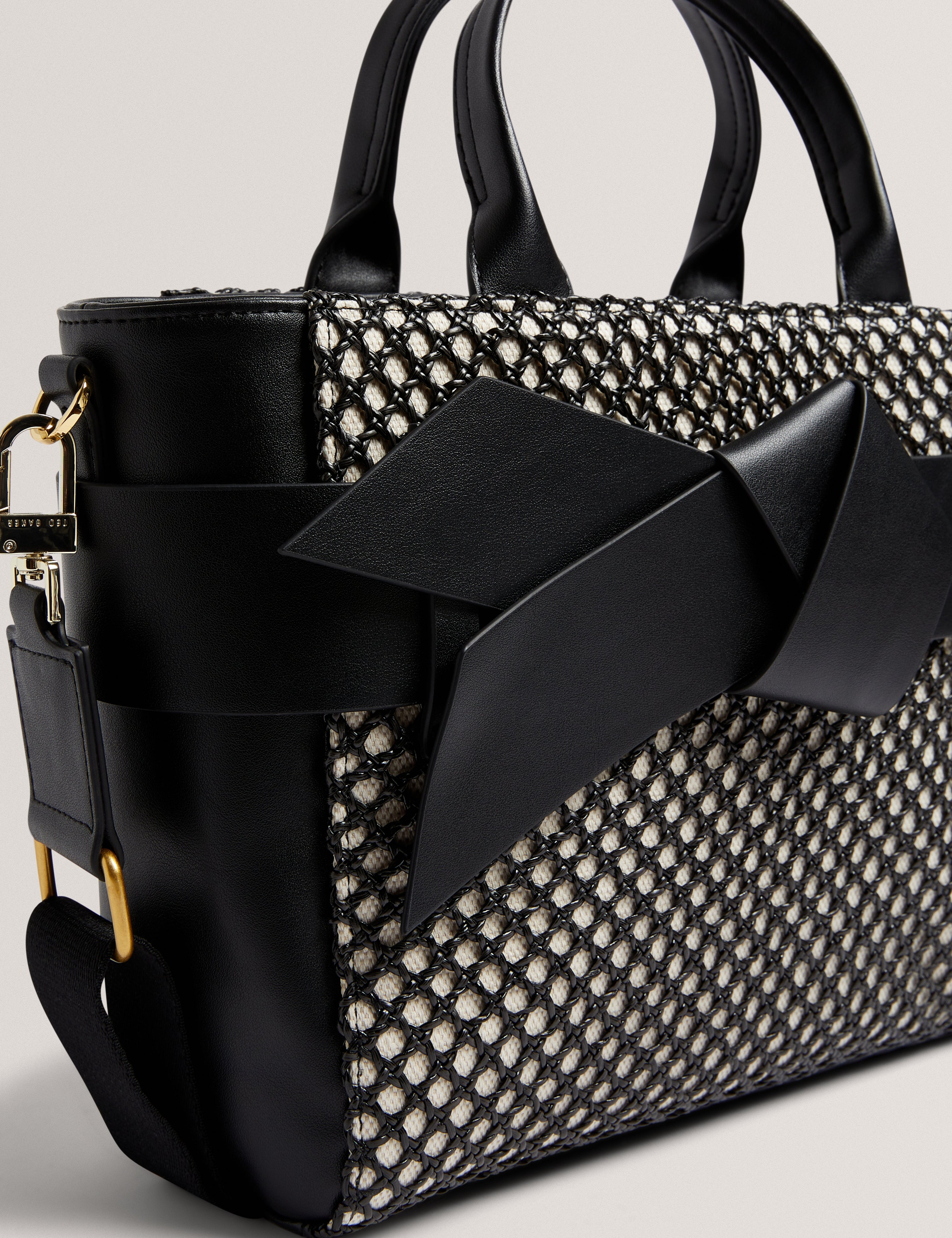 Womens JEESA-Soft PU Bow Canvas Mini Tote Bag Ted Baker South Africa Bellabags