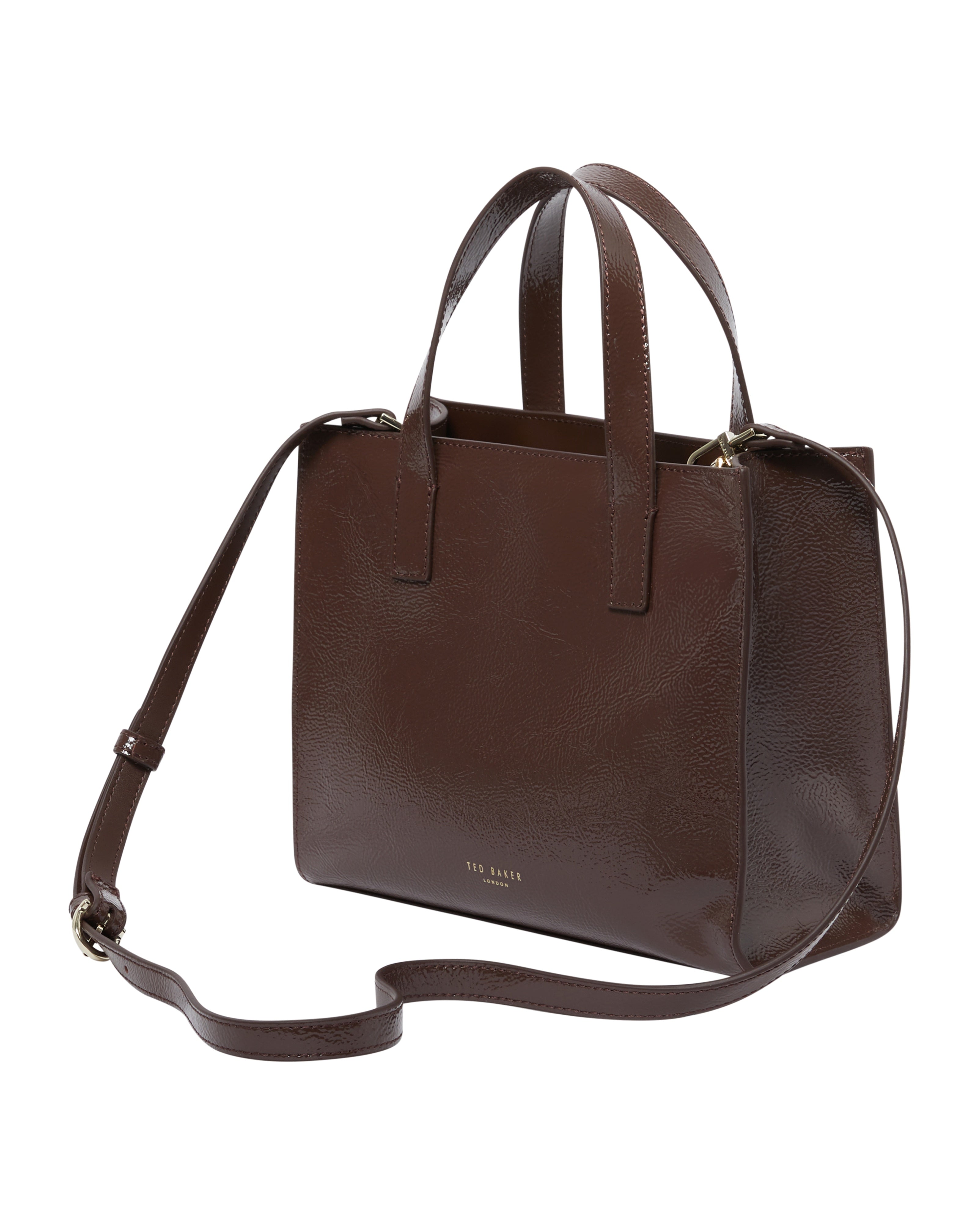 Women's ROUSETA-Rose Detail Midi Leather Bag Brn-Choc Ted Baker South Africa Bellabags
