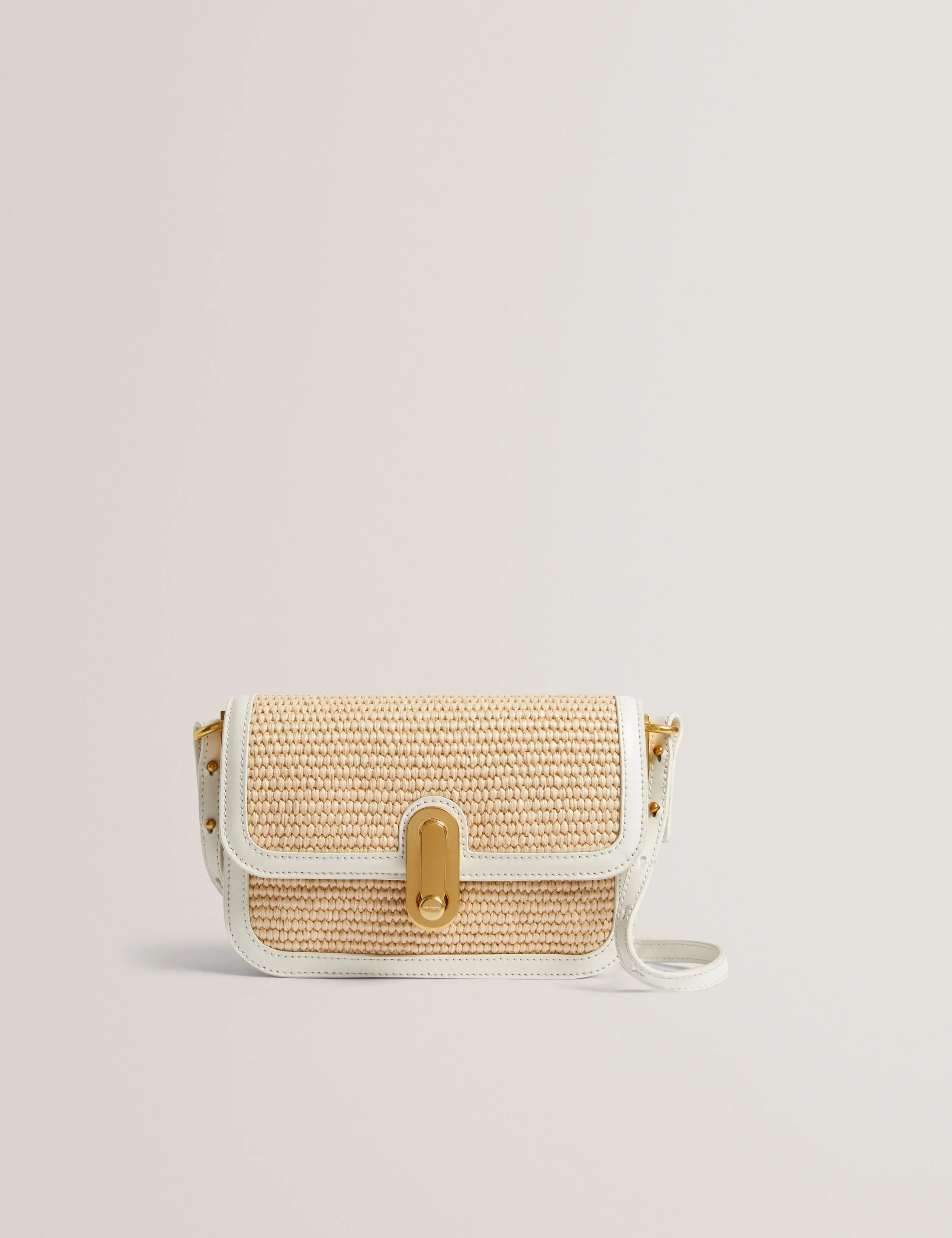 Women's KKASSIE-Twist Lock Small Raffia Crossbody Bag Ted Baker South Africa Bellabags