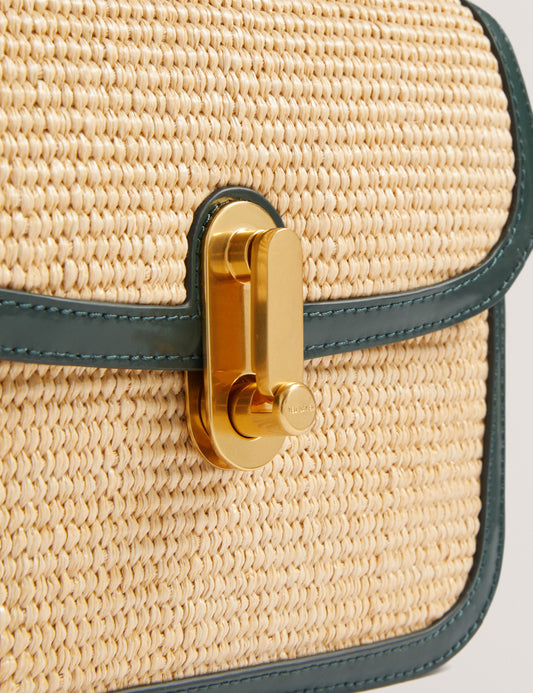 Women's KKASSIA-Twist Lock Large Raffia Crossbody Bag Ted Baker South Africa Bellabags