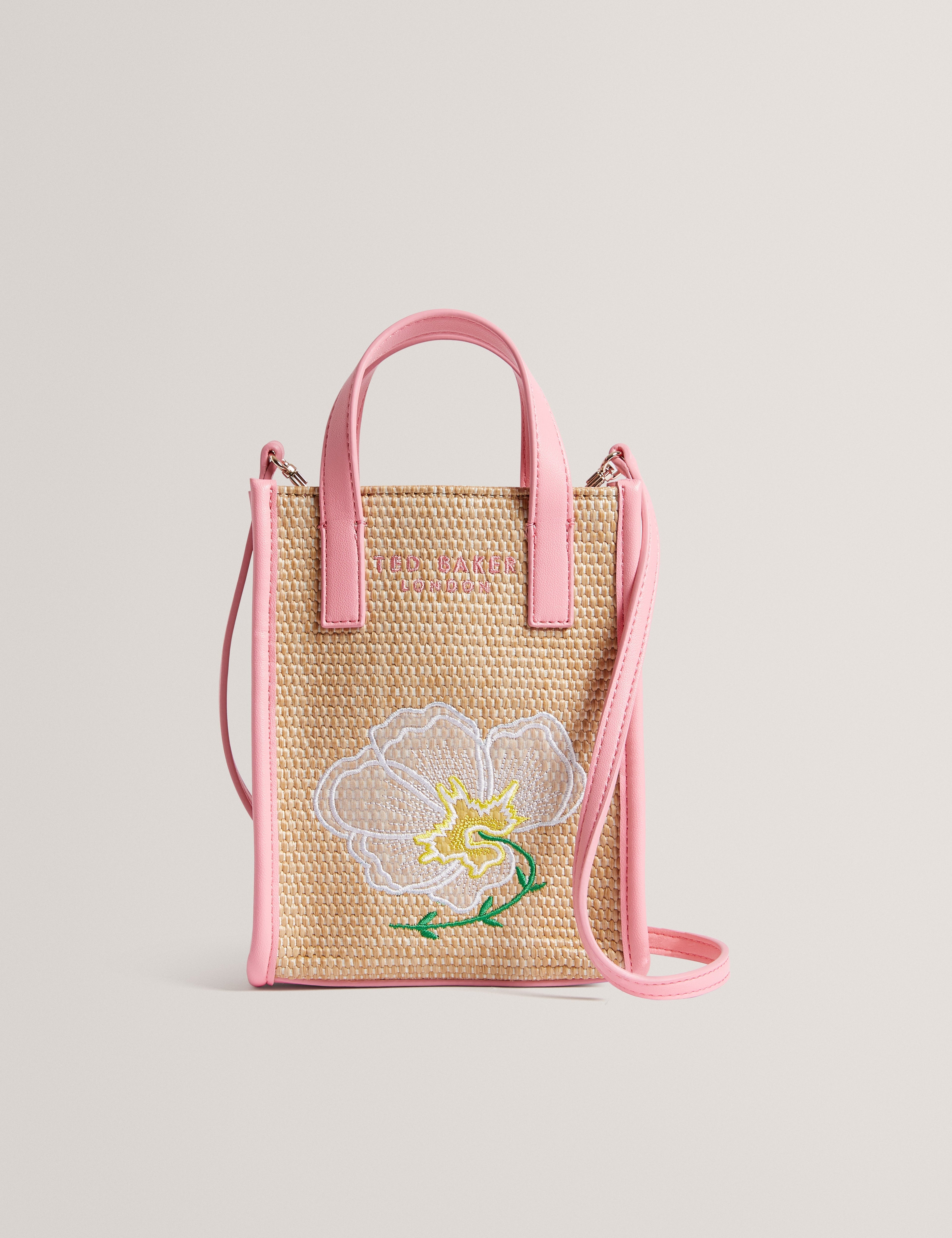 Women's FLOWENA-Faux Raffia Embroidered Nano Bag Ted Baker South Africa Bellabags