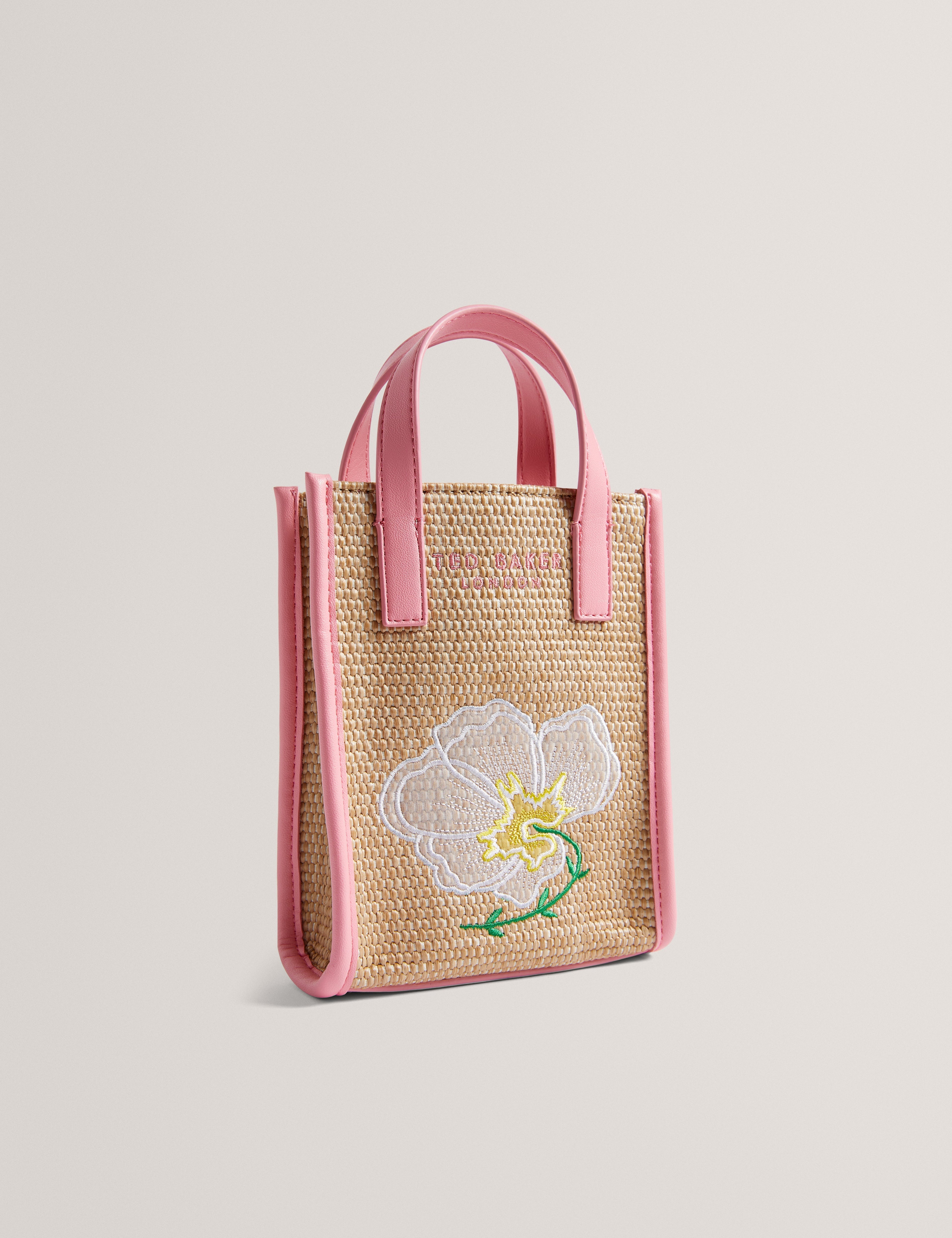 Women's FLOWENA-Faux Raffia Embroidered Nano Bag Ted Baker South Africa Bellabags