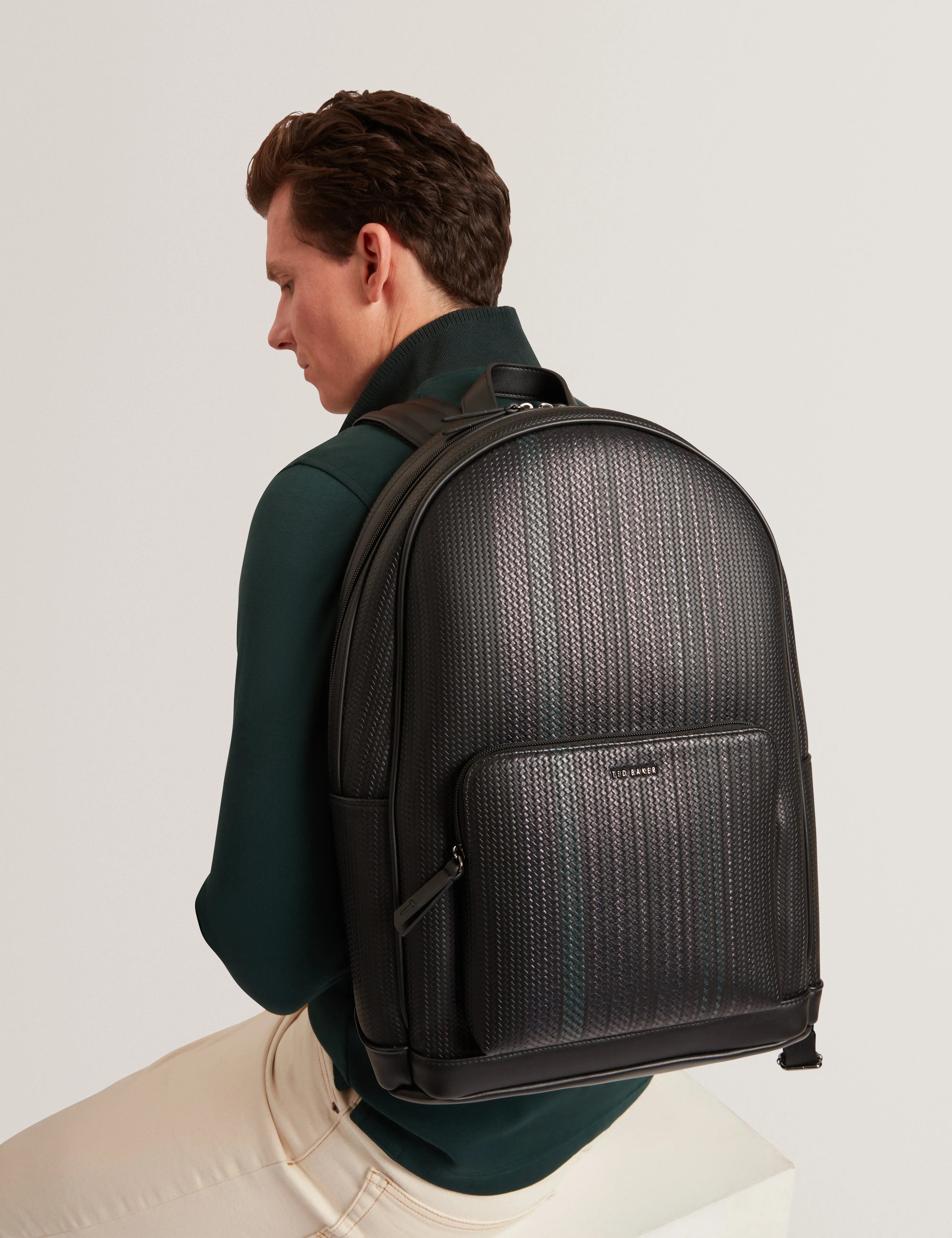 WALIIS: Printed Weave PU Backpack - Bellabags Ted Baker