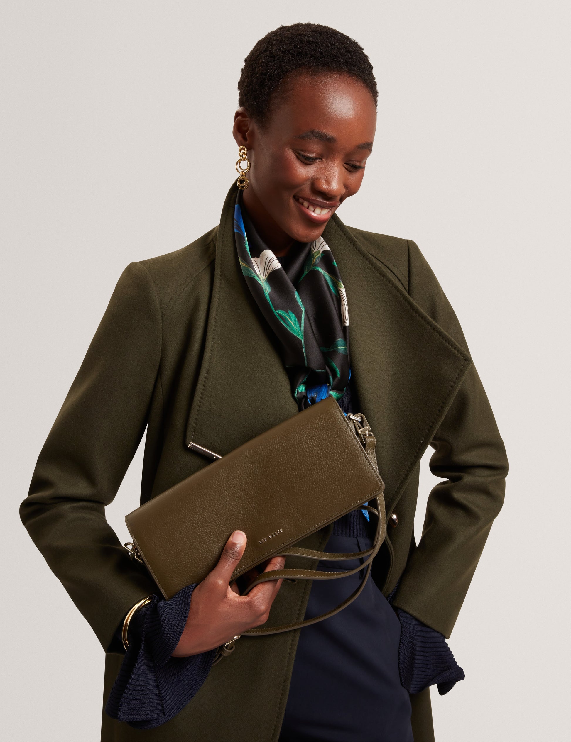 TWYYLA: Leather Elongated Shoulder Bag Ted Baker South Africa