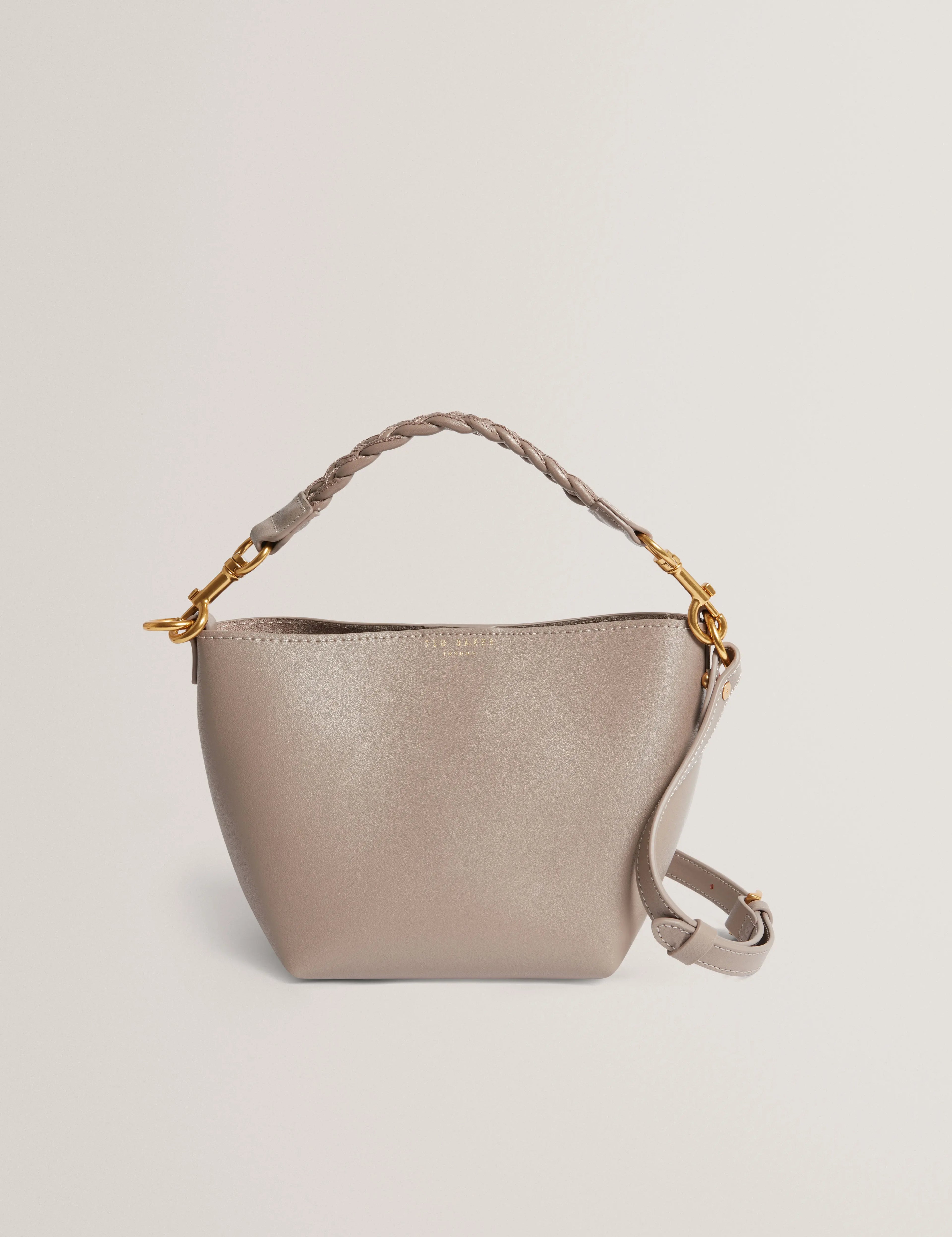 WAVELY: Weave Handle Leather Small Bucket Bag - Bellabags Ted Baker