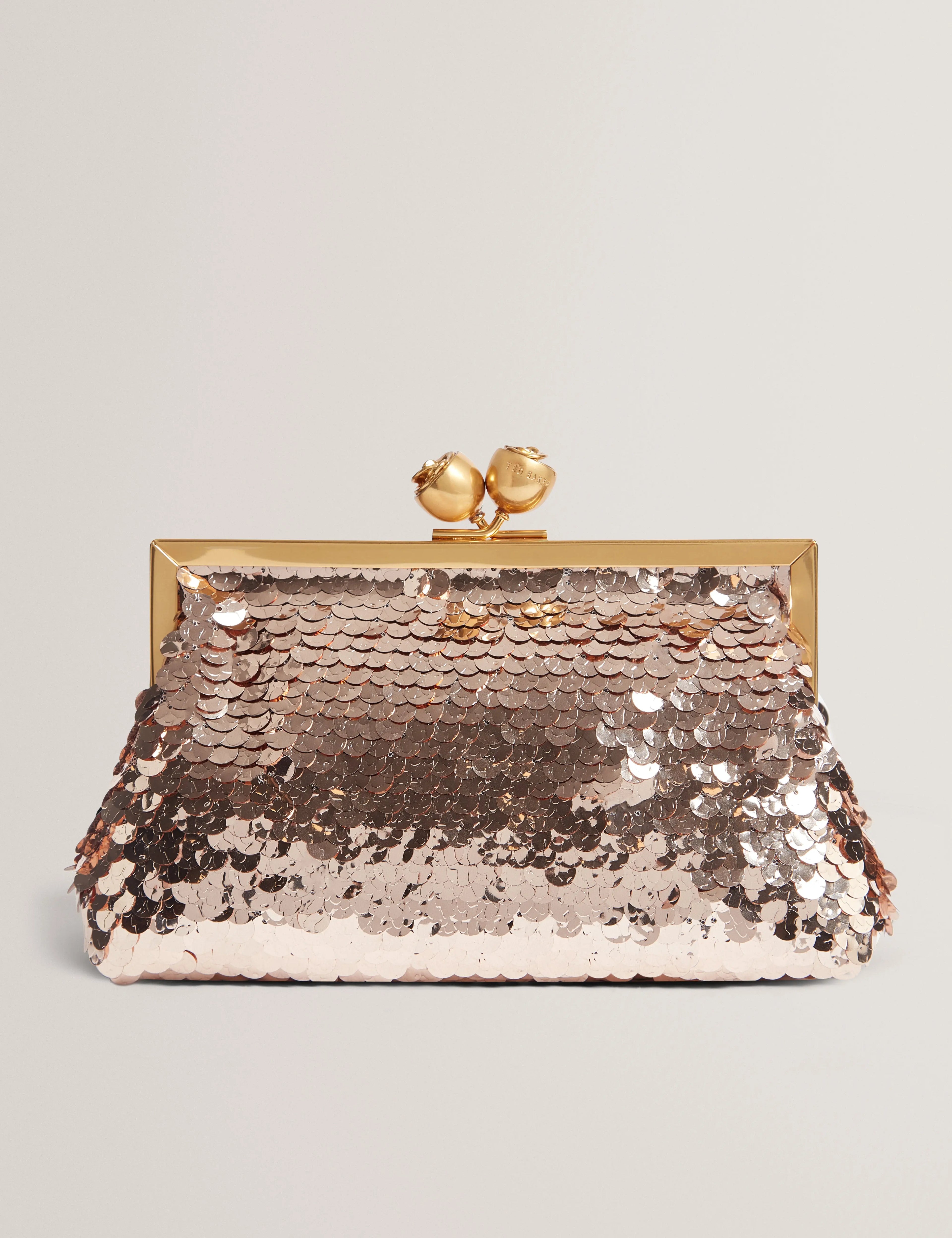 SEQUINZ: Rose Detail Sequin Clutch Bag - Bellabags Ted Baker