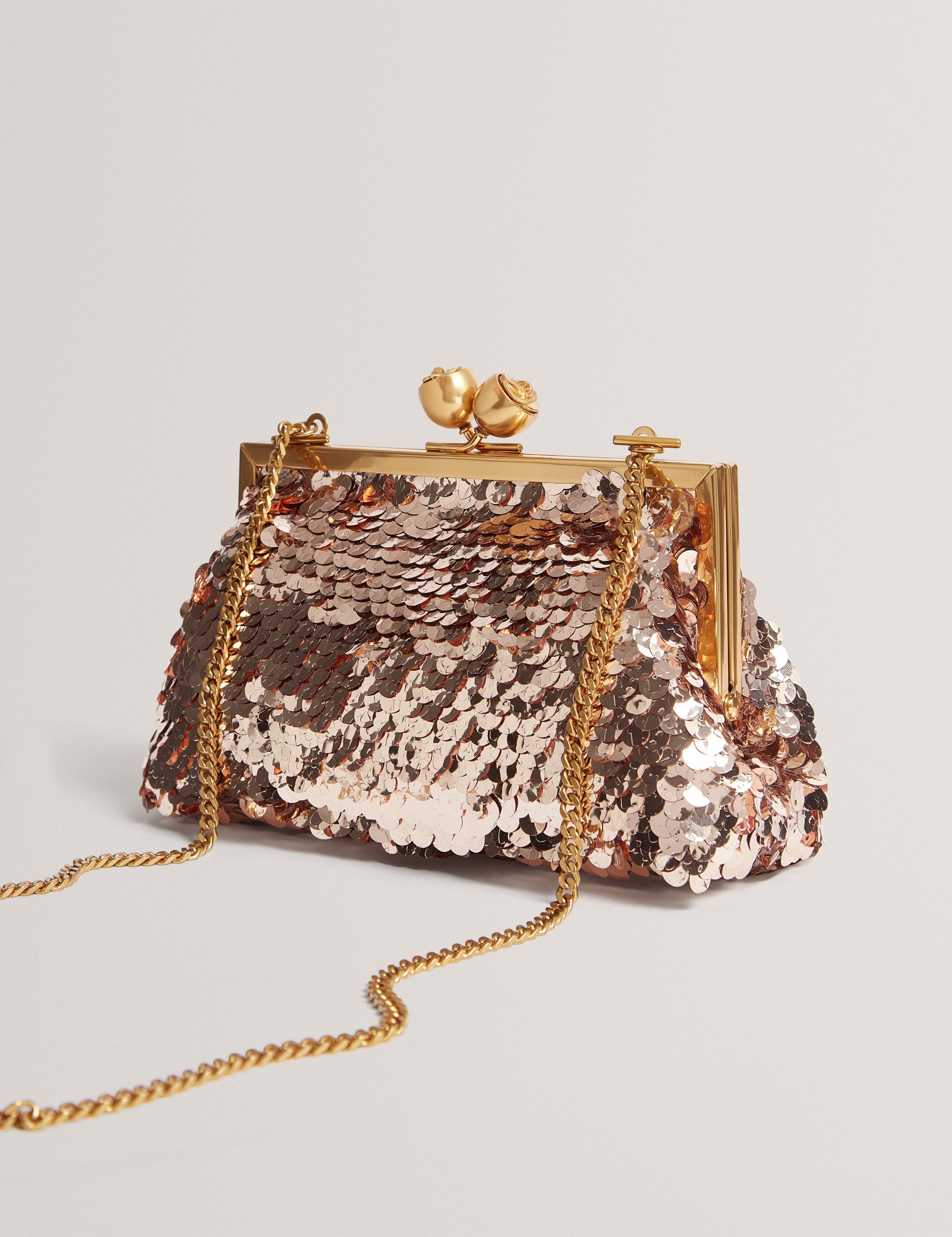 SEQUINZ: Rose Detail Sequin Clutch Bag Ted Baker South Africa