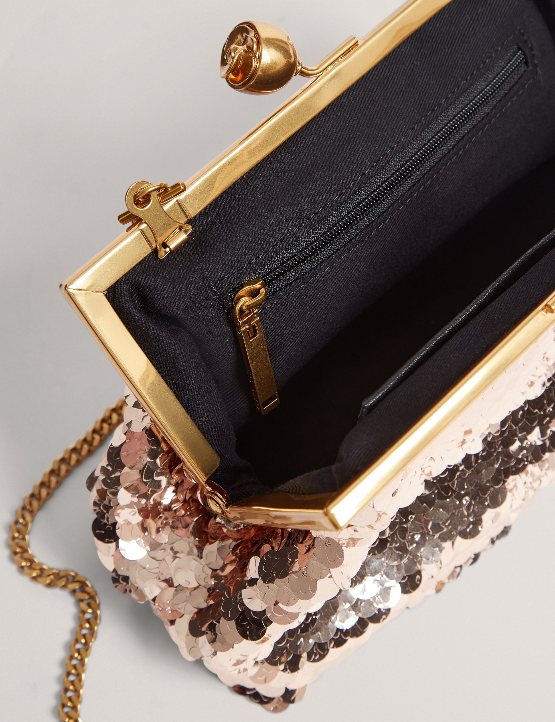 SEQUINZ: Rose Detail Sequin Clutch Bag Ted Baker South Africa