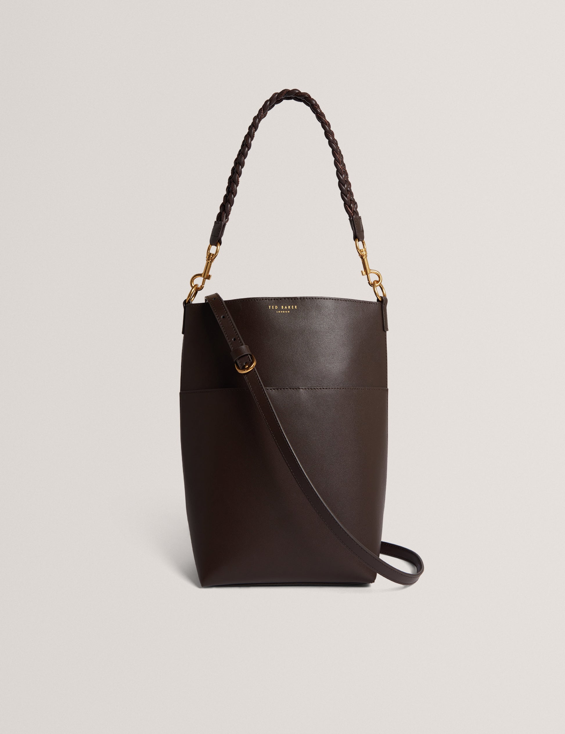 WANNDA: Weave Handle Leather Medium Bucket Bag Ted Baker South Africa