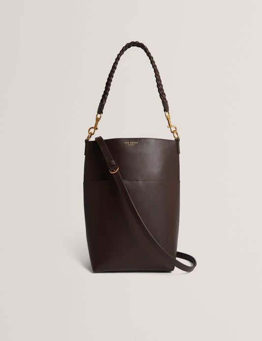 WANNDA: Weave Handle Leather Medium Bucket Bag Ted Baker South Africa