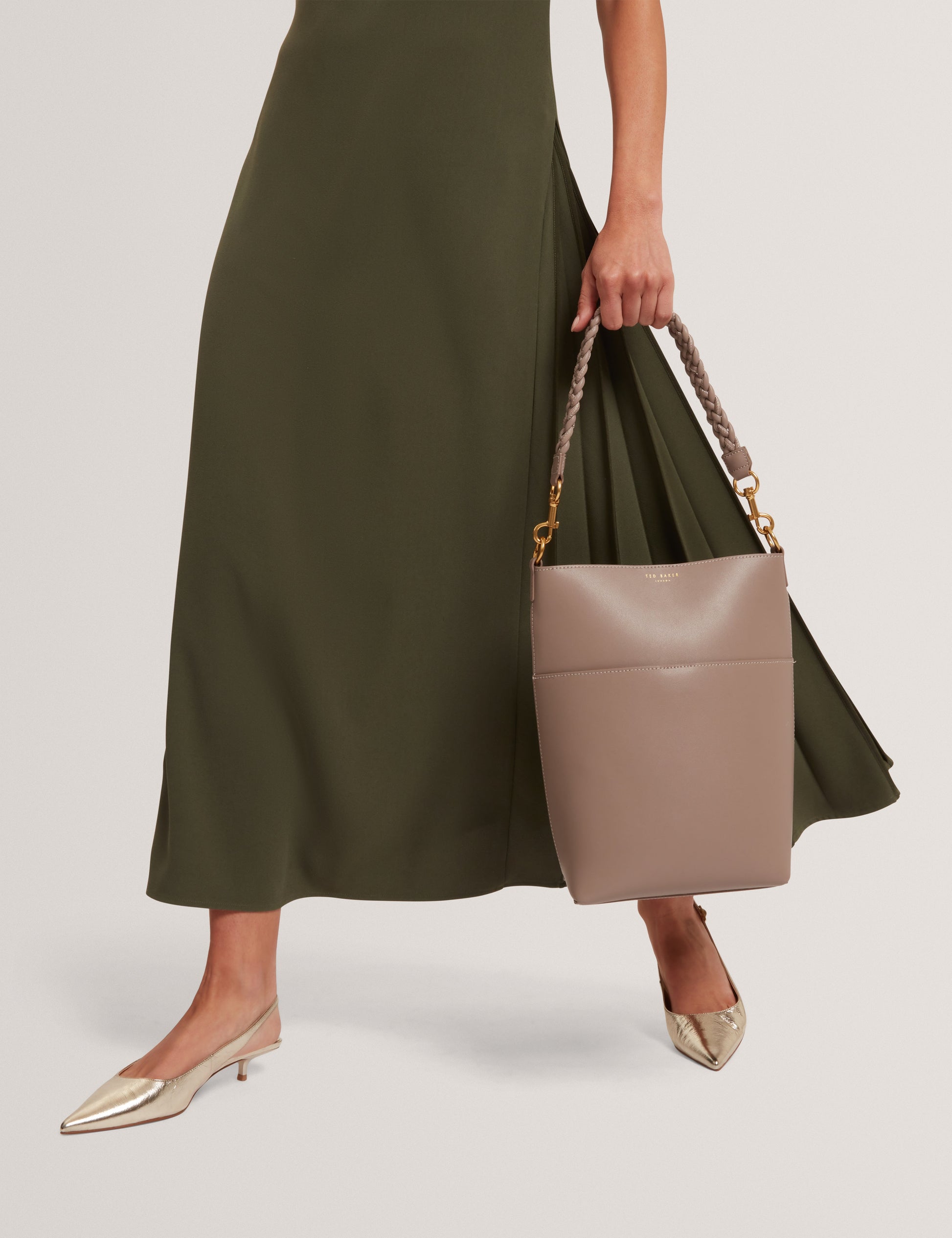 WANNDA: Weave Handle Leather Medium Bucket Bag Ted Baker South Africa