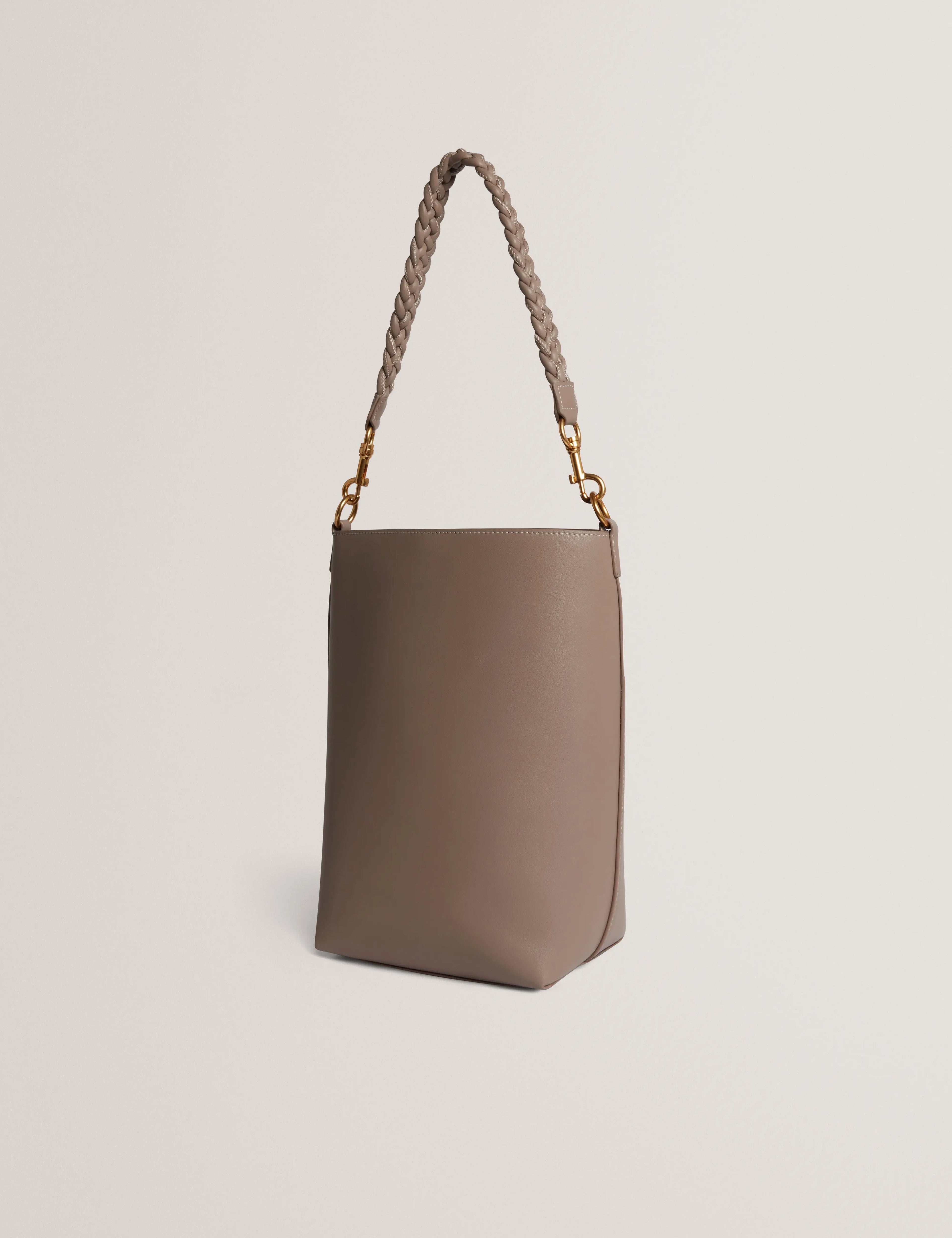 WANNDA: Weave Handle Leather Medium Bucket Bag - Bellabags Ted Baker