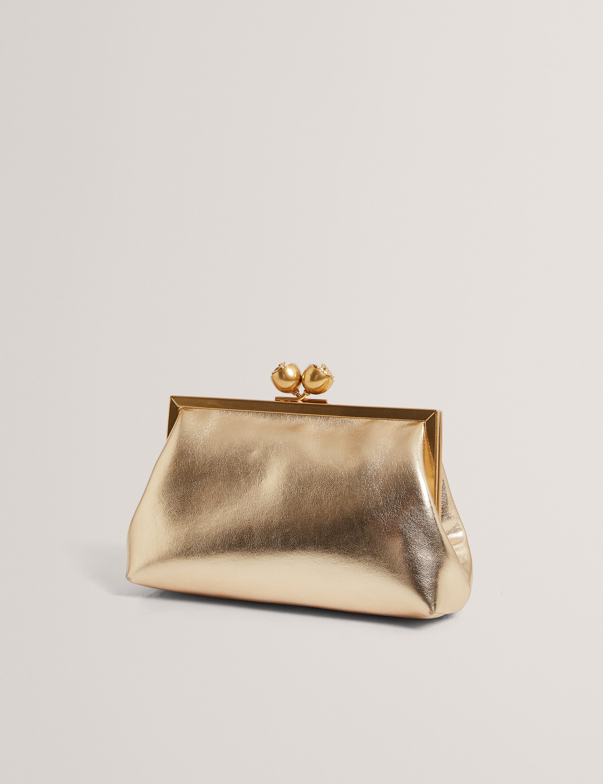 SYLVIII: Rose Detail Leather Metallic Clutch Bag Ted Baker South Africa