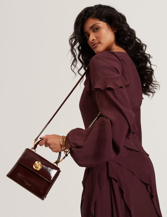 ROSEAU: Rose Detail Mini Crinkle Bag - Bellabags Ted Baker