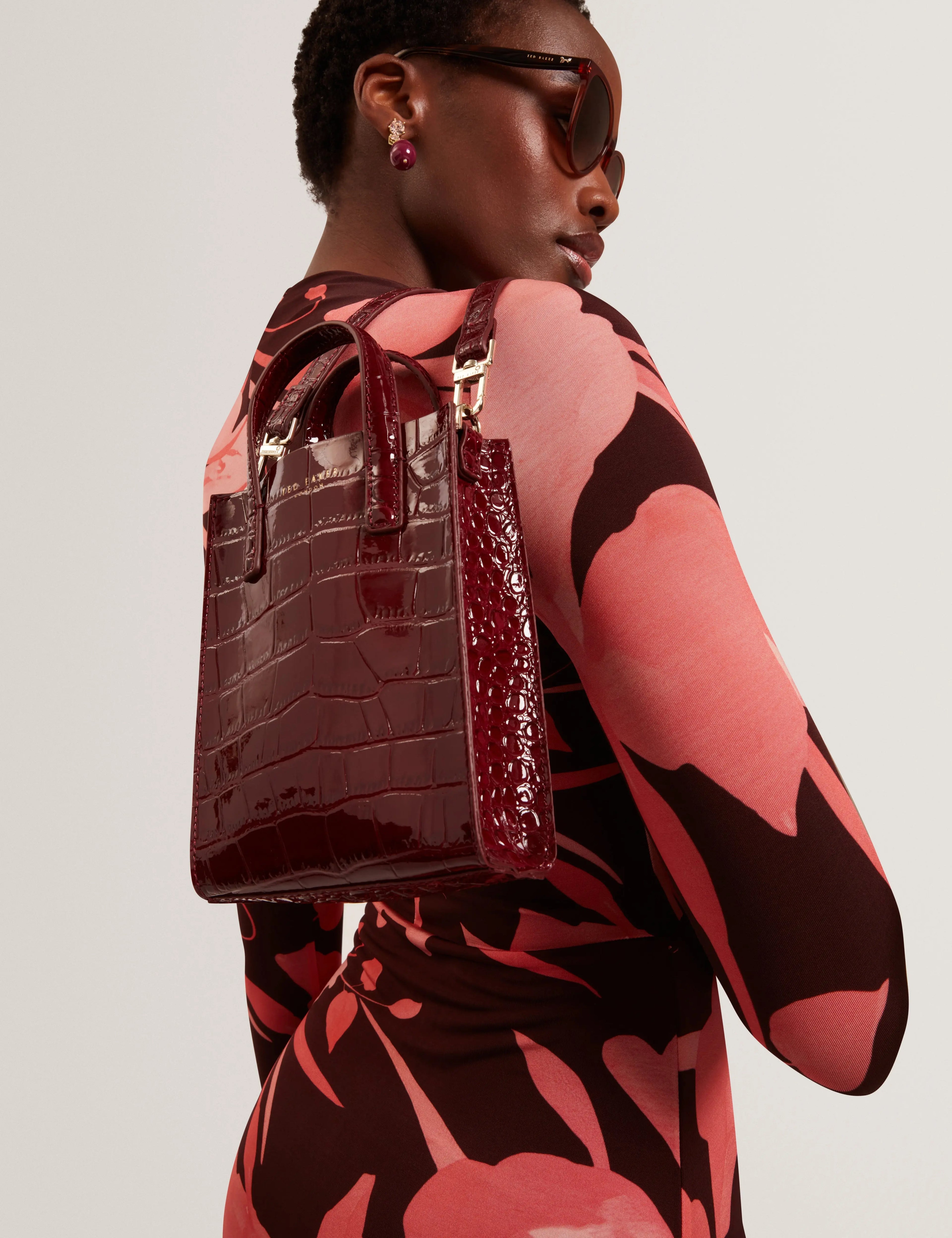 WENISSA: Croc Effect Mini Icon Bag - Bellabags Ted Baker