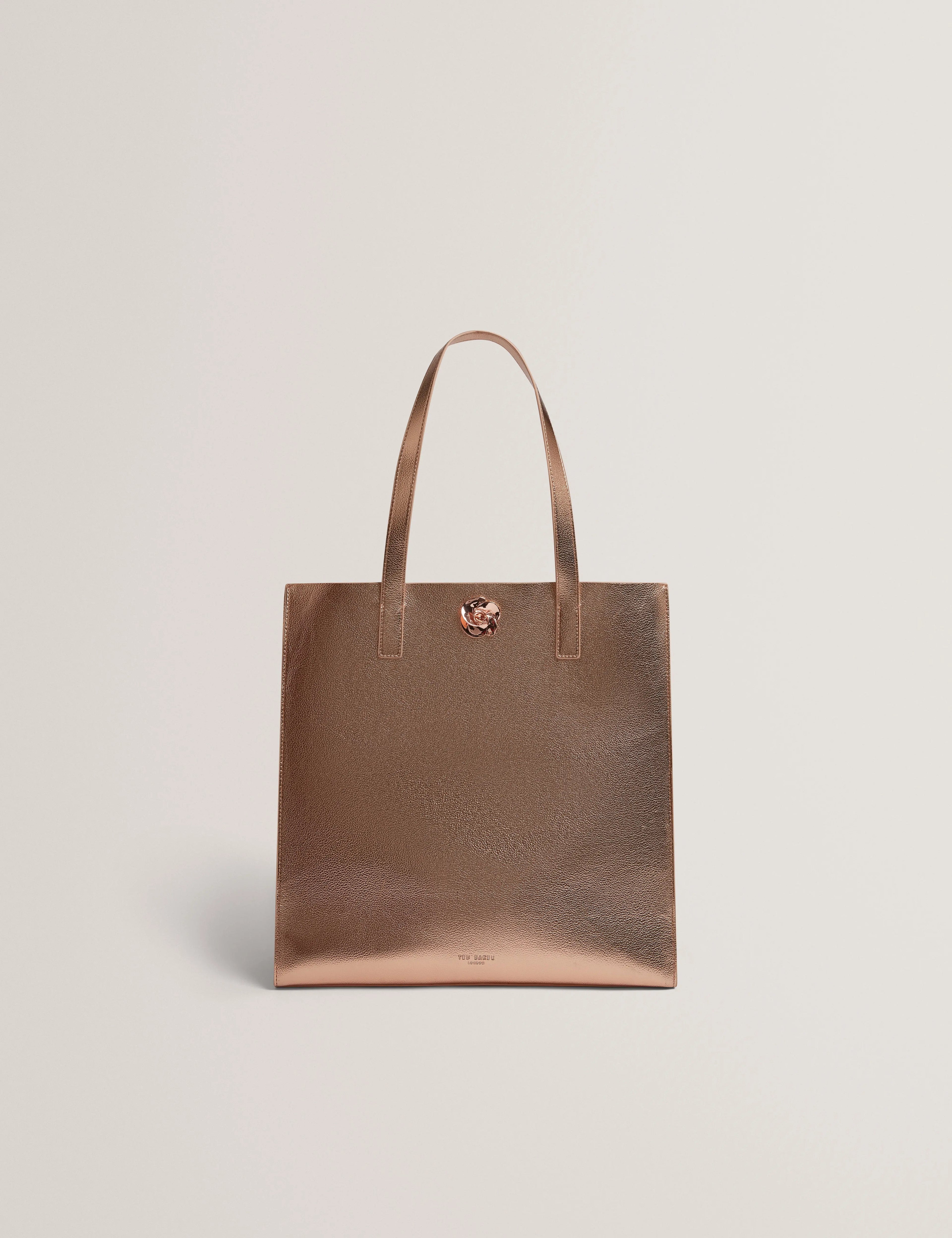 ROSMAH: Rose Detail Metallic Large Icon Bag - Bellabags Ted Baker