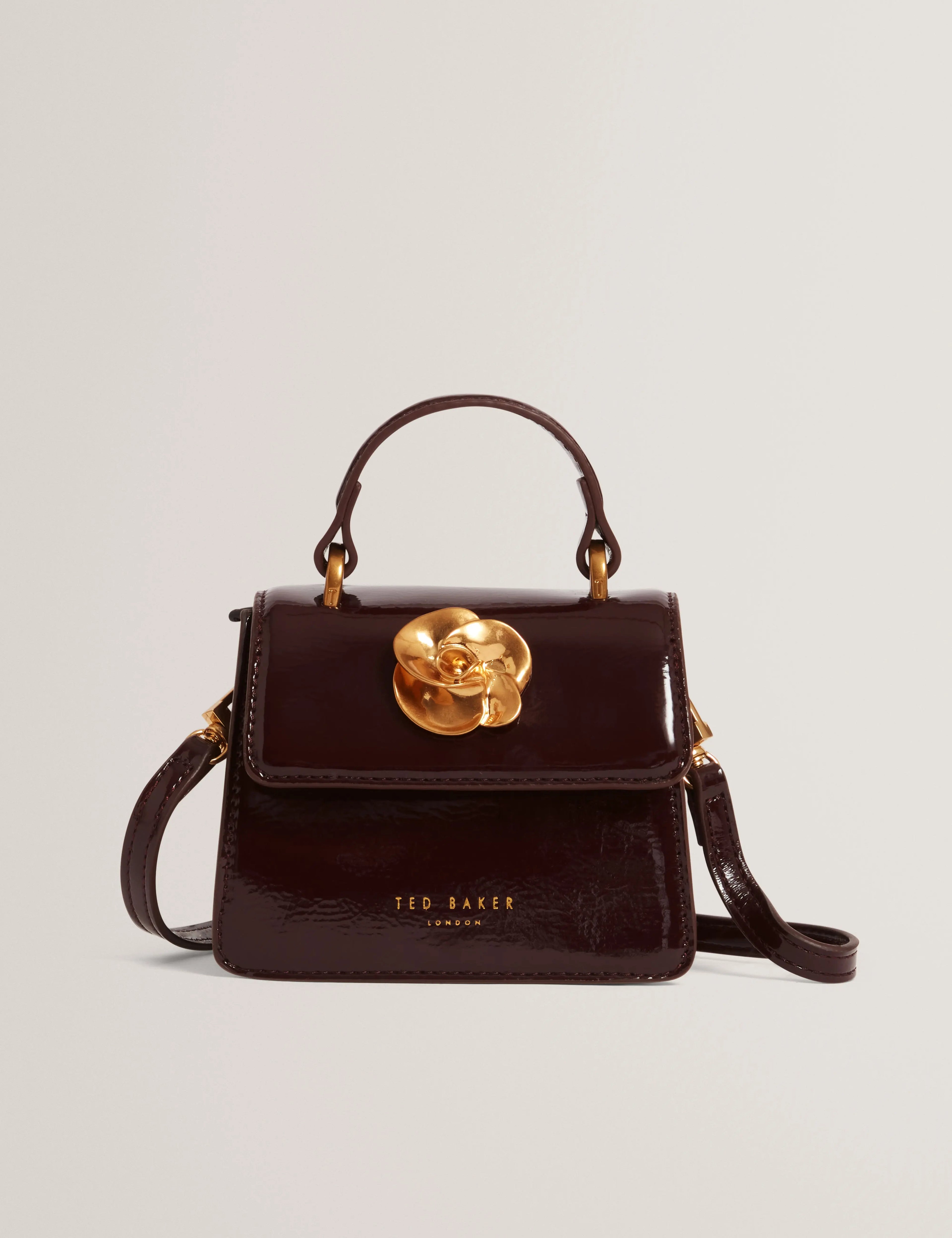ROSELAH: Rose Detail Square Mini Top Handle Bag - Bellabags Ted Baker