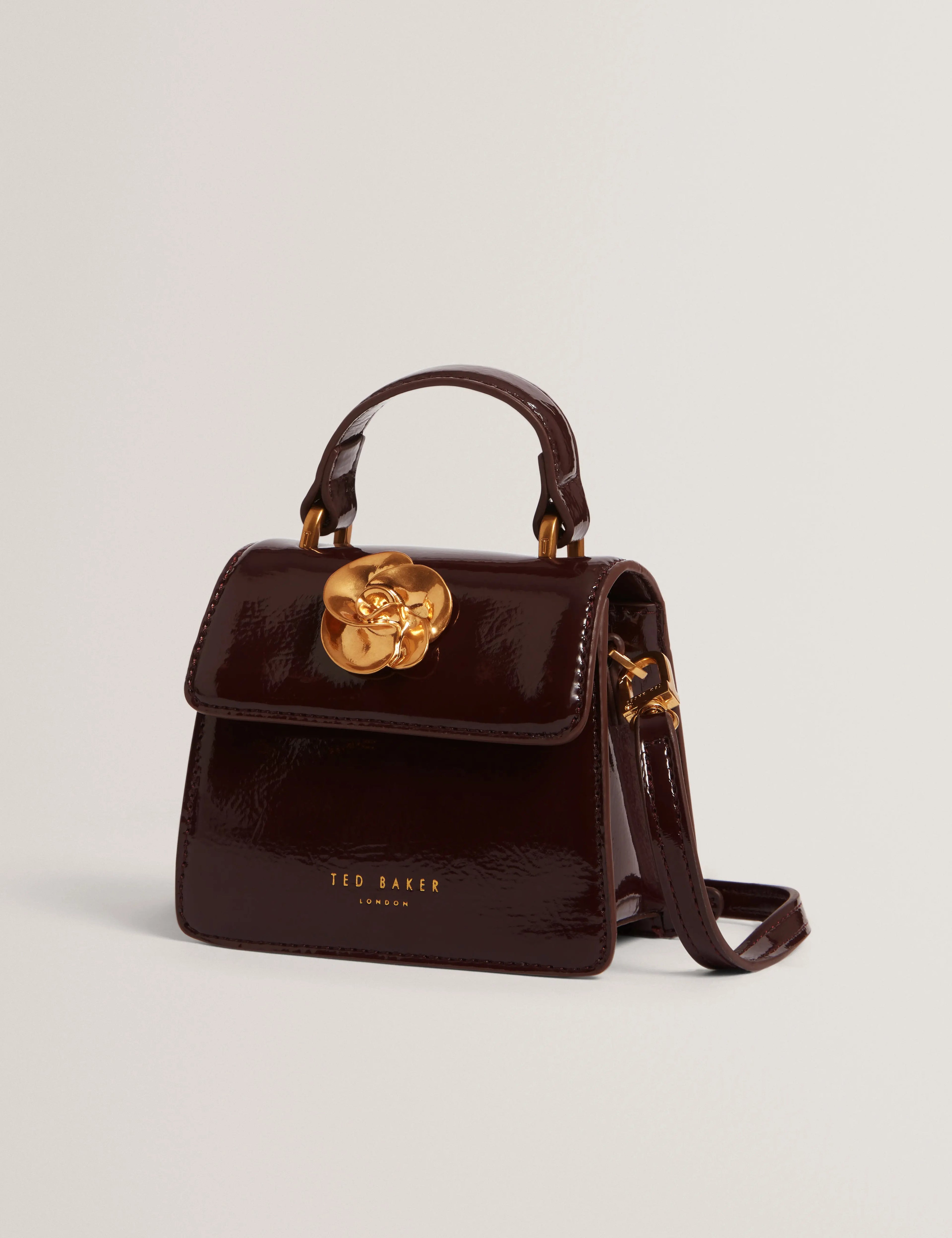 ROSELAH: Rose Detail Square Mini Top Handle Bag - Bellabags Ted Baker