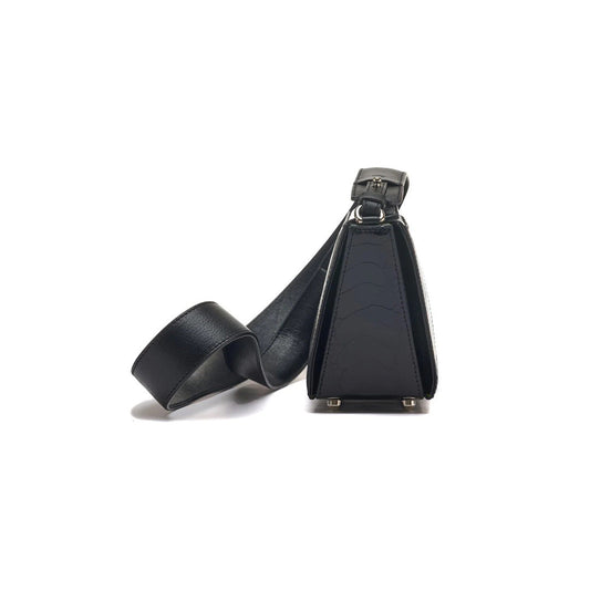 Black Lottie Ostrich Leather Crossbody Bag Bellabags Bellabags