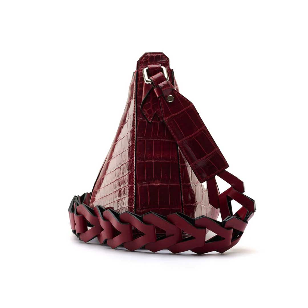 Red Luna Crocodile Leather Shoulder Bag Bellabags Bellabags