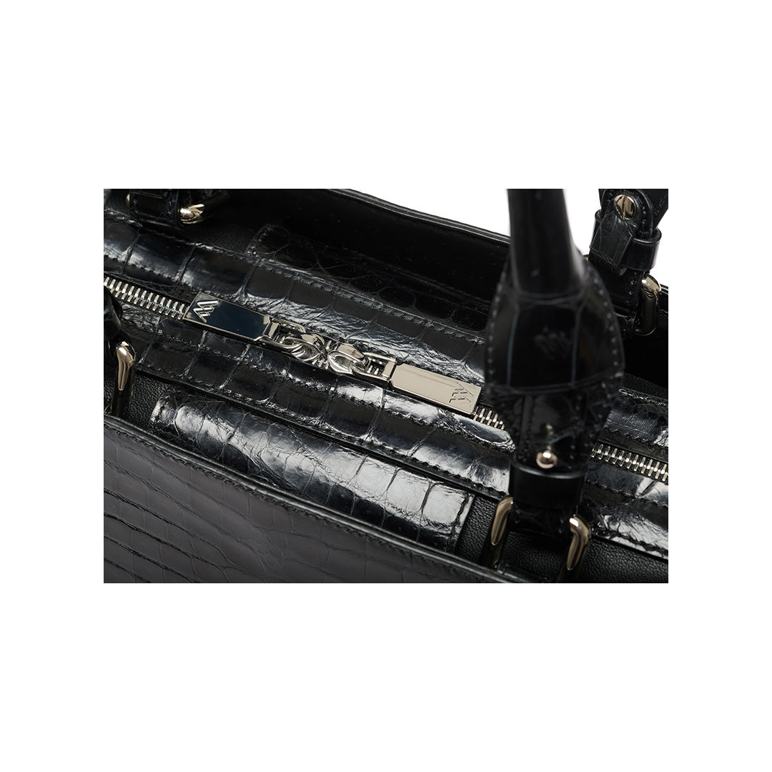 Black Lexington Crocodile Leather Business Bag Bellabags Bellabags