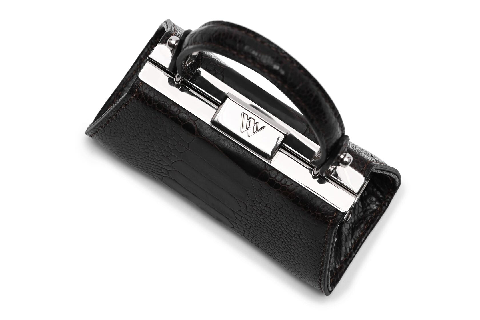 Black Nevada Ostrich Leather Micro Bag Bellabags Bellabags