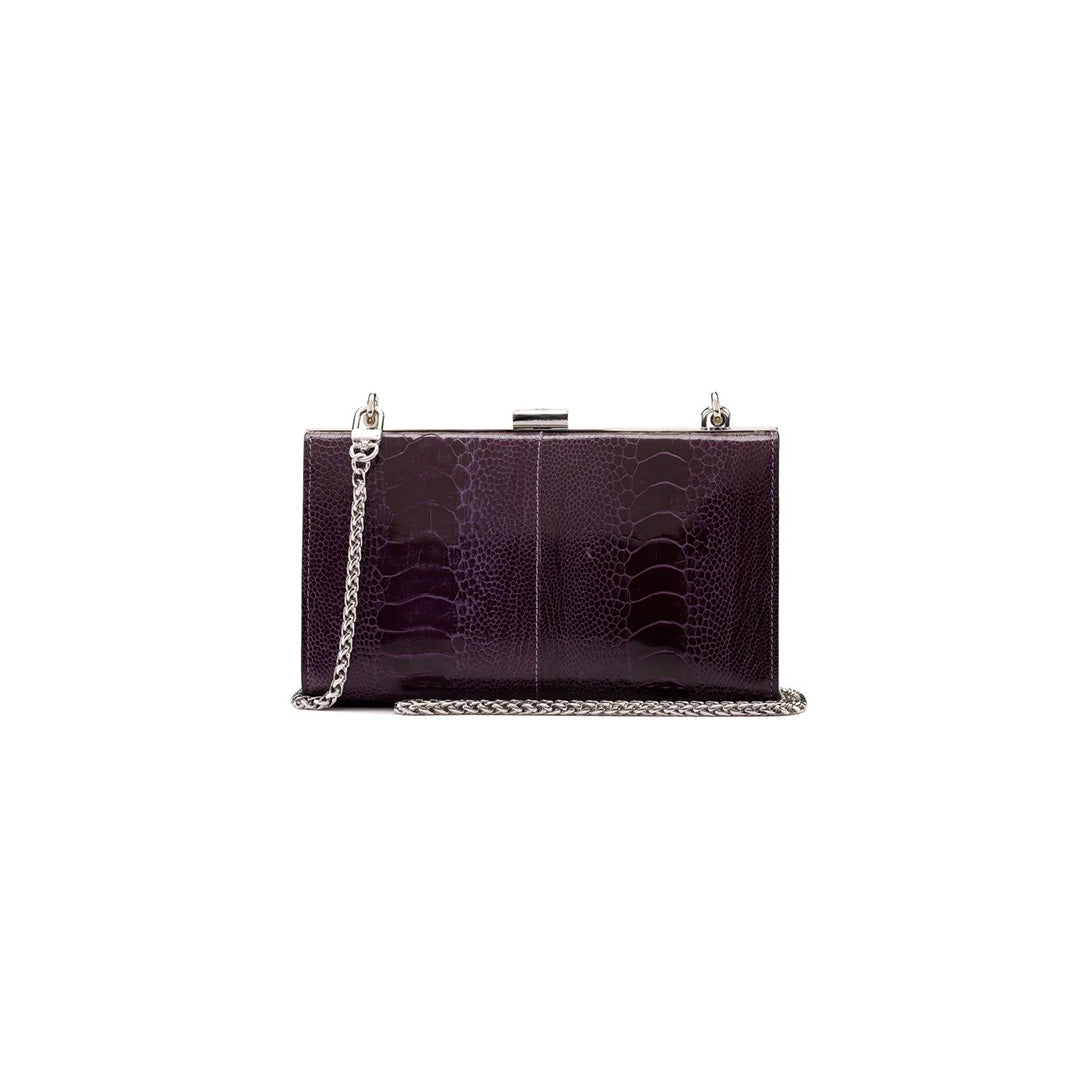 Purple Libby Ostrich Leather Evening Bag Bellabags Bellabags