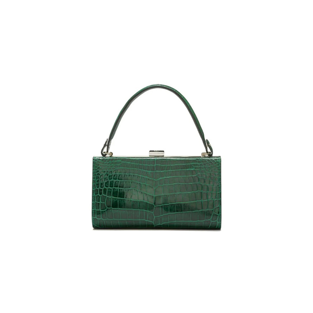 Green Libby Crocodile Leather Evening Bag Bellabags Bellabags