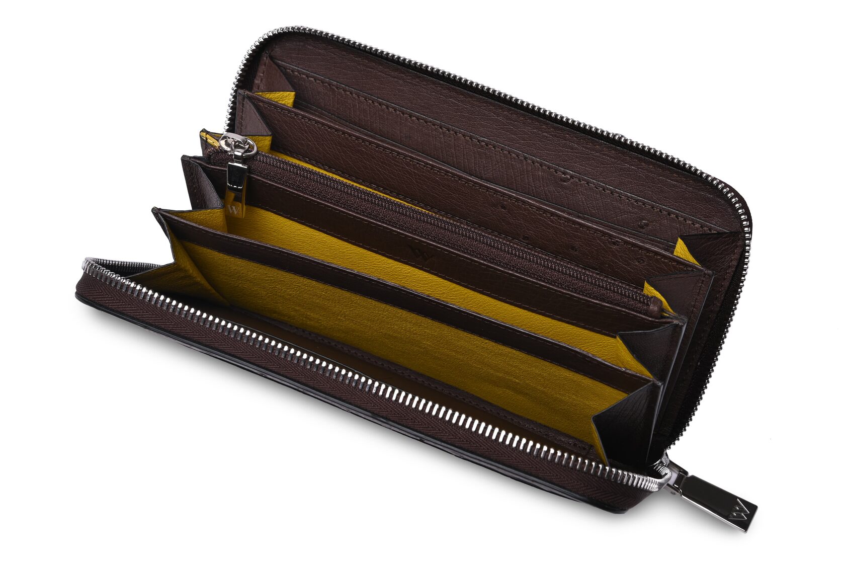 Dark Brown Virginia Ostrich Leather Purse Bellabags Bellabags