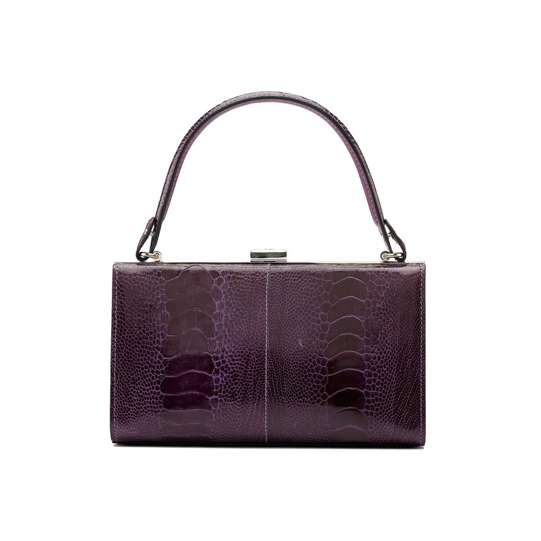 Purple Libby Ostrich Leather Evening Bag Bellabags Bellabags