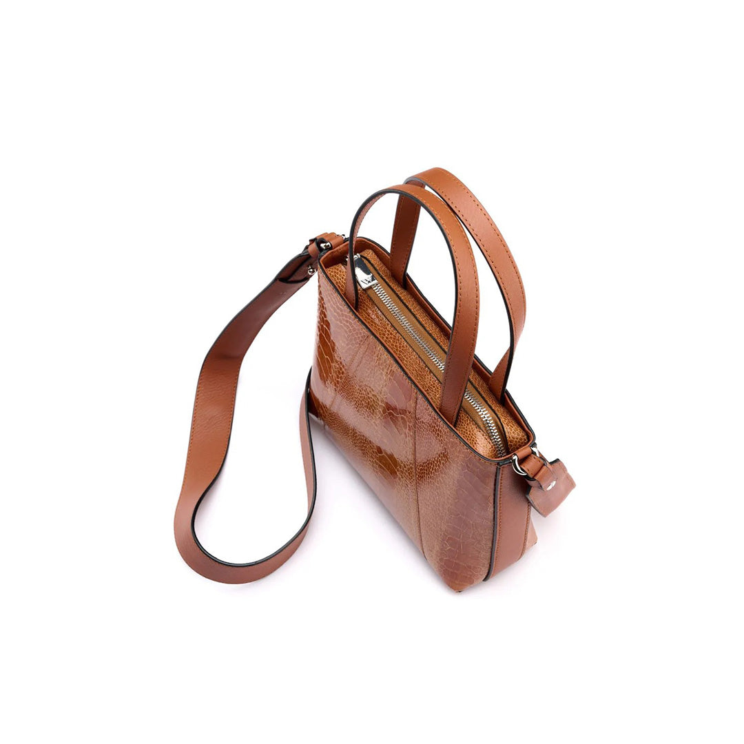 Brown Lily Ostrich Leather Shoulder Bag Bellabags Bellabags