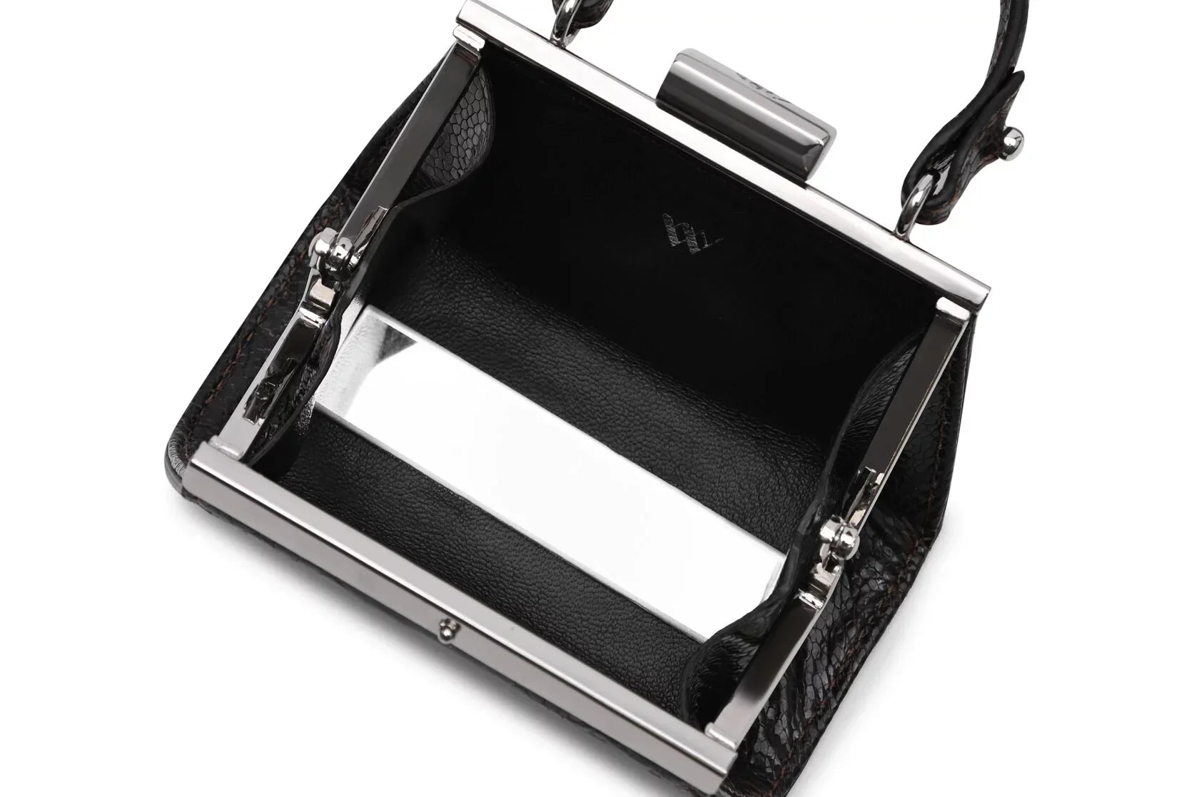 Black Nevada Ostrich Leather Micro Bag Bellabags Bellabags