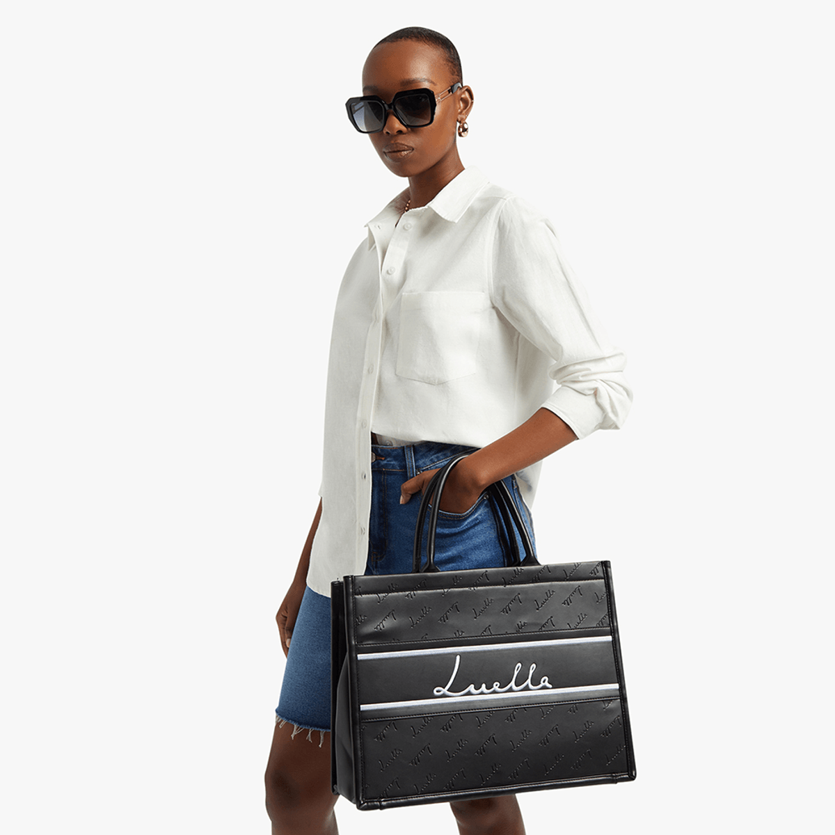 Embossed Branded Large Tote Bag - By Luella - Invoque