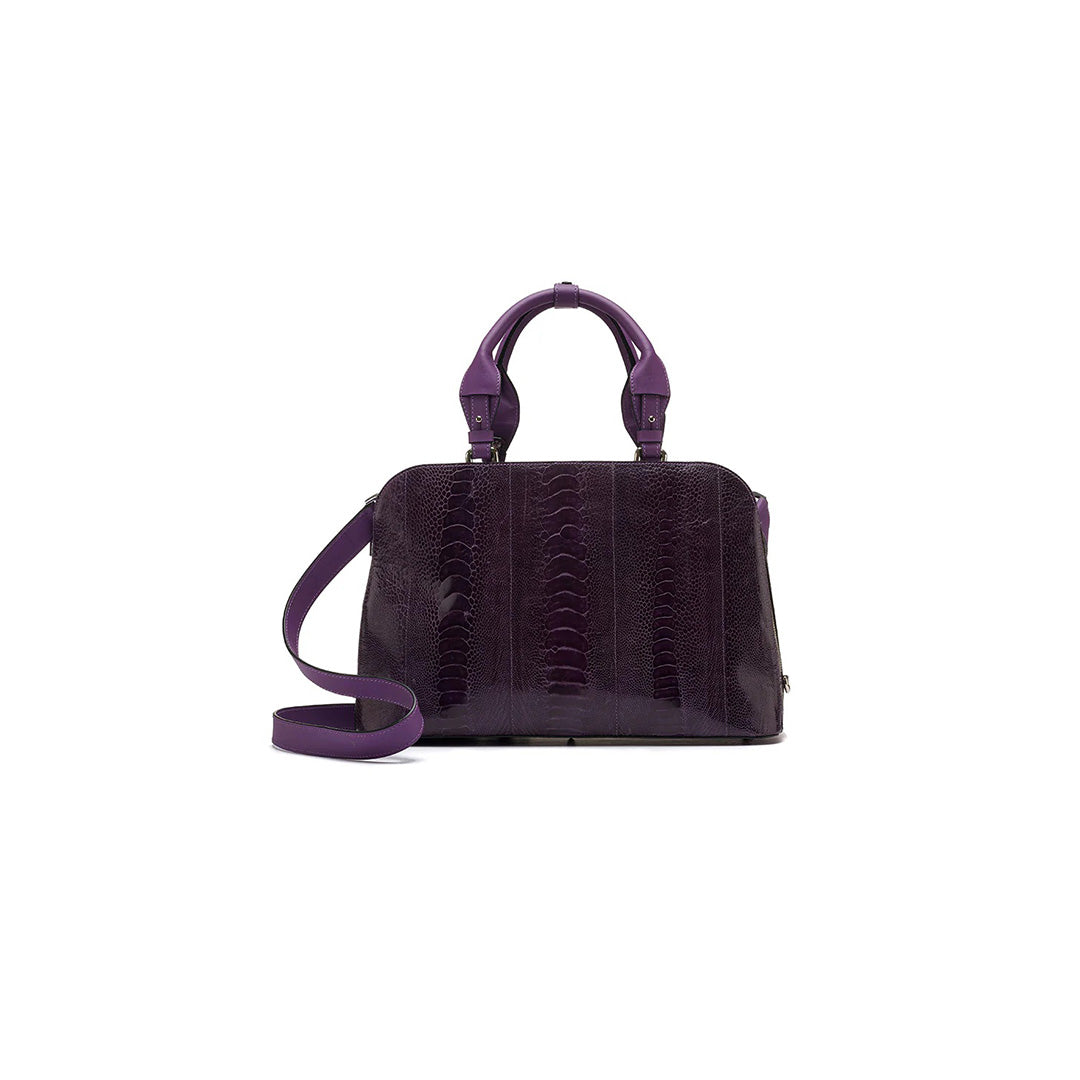 Purple Lexington Ostrich Leg Leather Business Bag Bellabags Bellabags