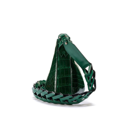 Green Luna Crocodile Leather Shoulder Bag Bellabags Bellabags