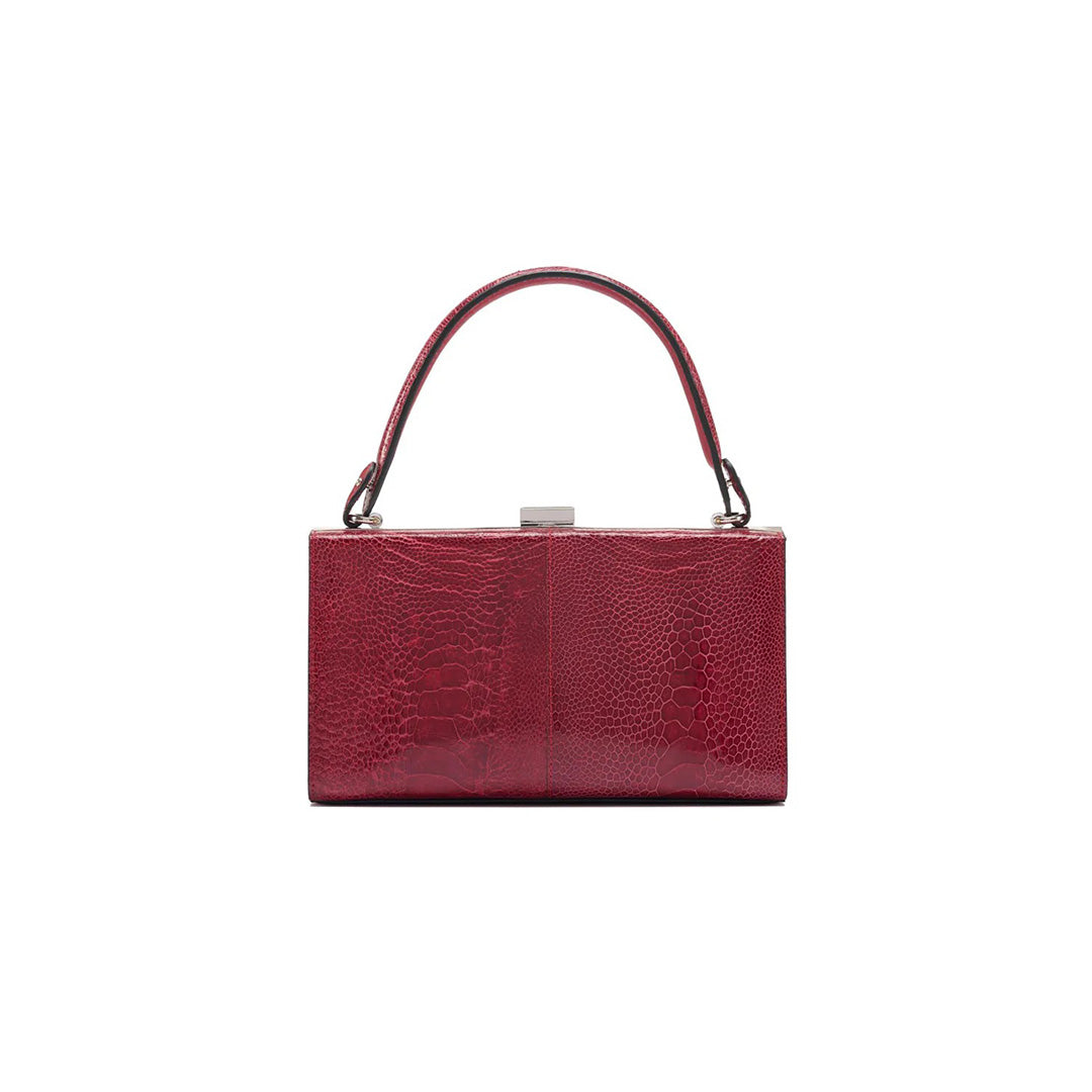 Red Libby Ostrich Leather Evening Bag Bellabags Bellabags