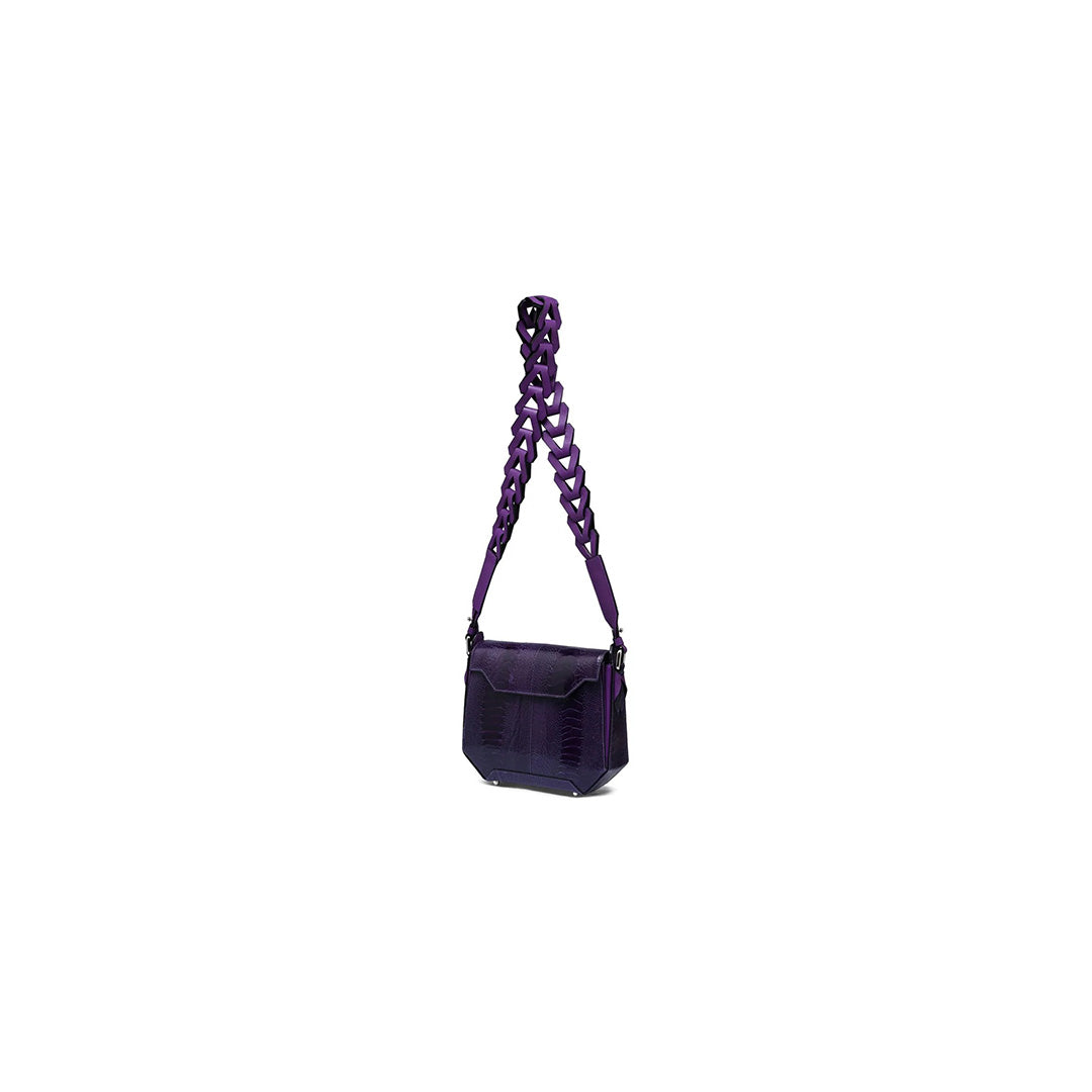 Purple Lia Ostrich Leather Shoulder Bag Bellabags Bellabags