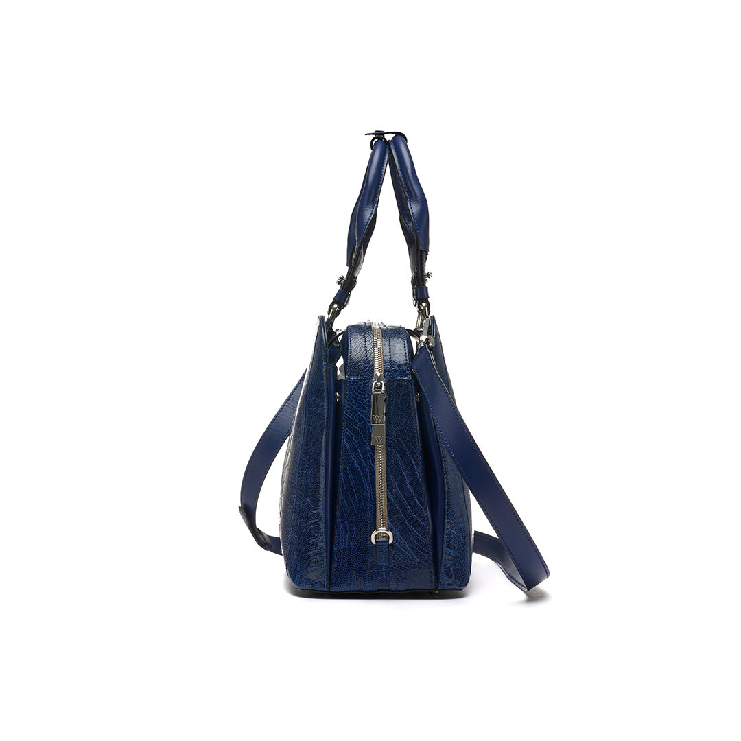 Blue Lexington Ostrich Leather Business Bag Bellabags Bellabags
