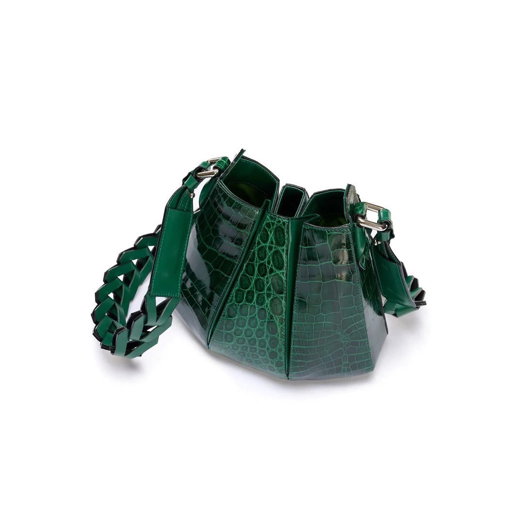 Green Luna Crocodile Leather Shoulder Bag Bellabags Bellabags