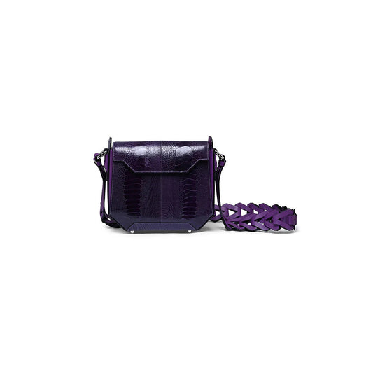 Purple Lia Ostrich Leather Shoulder Bag Bellabags Bellabags