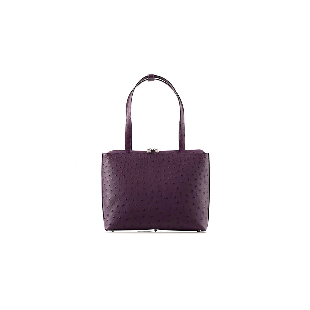 Purple Lilibet Ostrich Leather Tote Bag Bellabags Bellabags