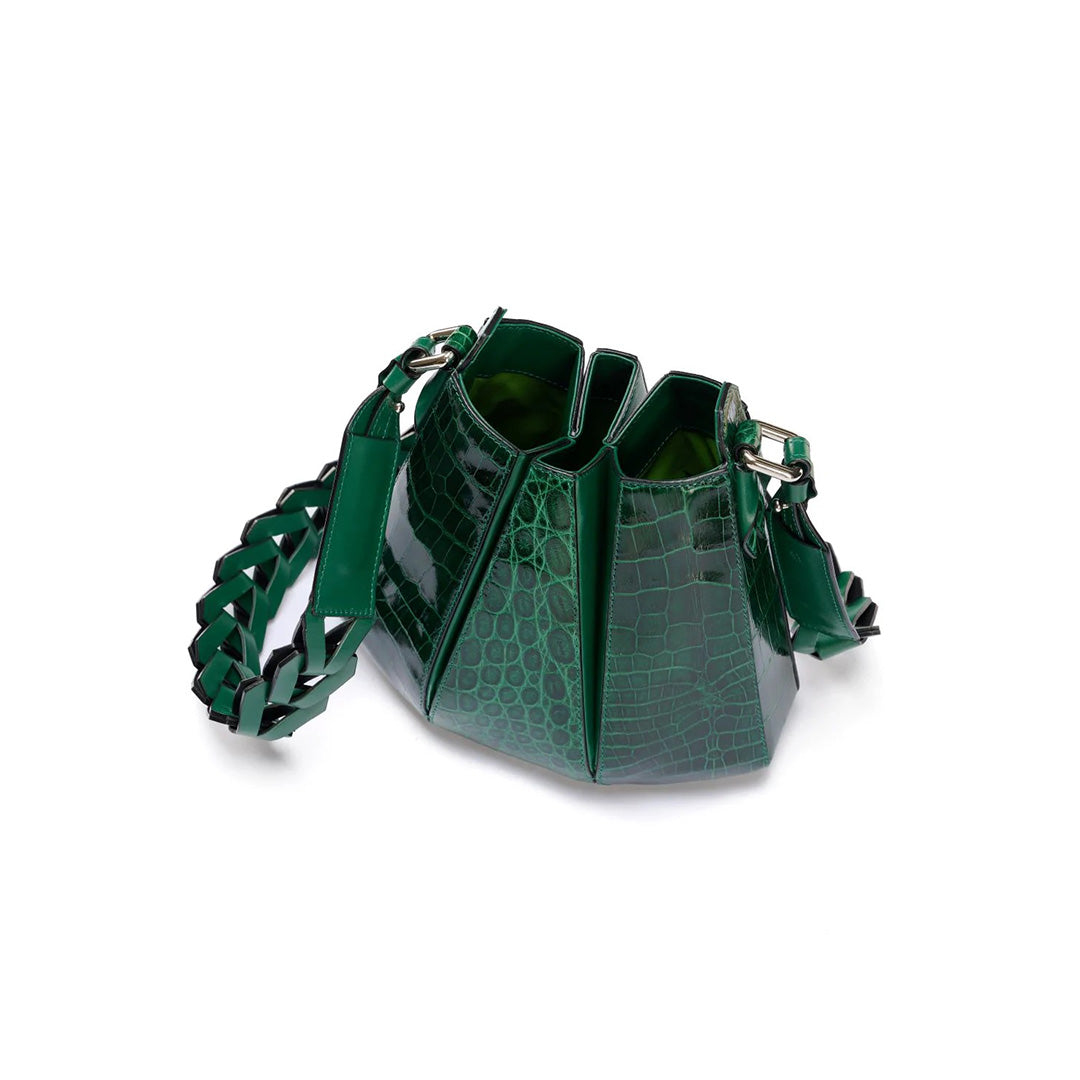 Green Luna Crocodile Leather Shoulder Bag Bellabags Bellabags