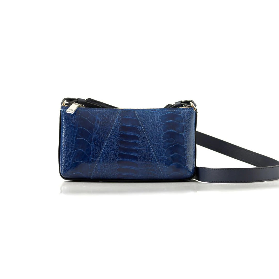 Blue Los Angeles Ostrich Leather Purse Bellabags Bellabags