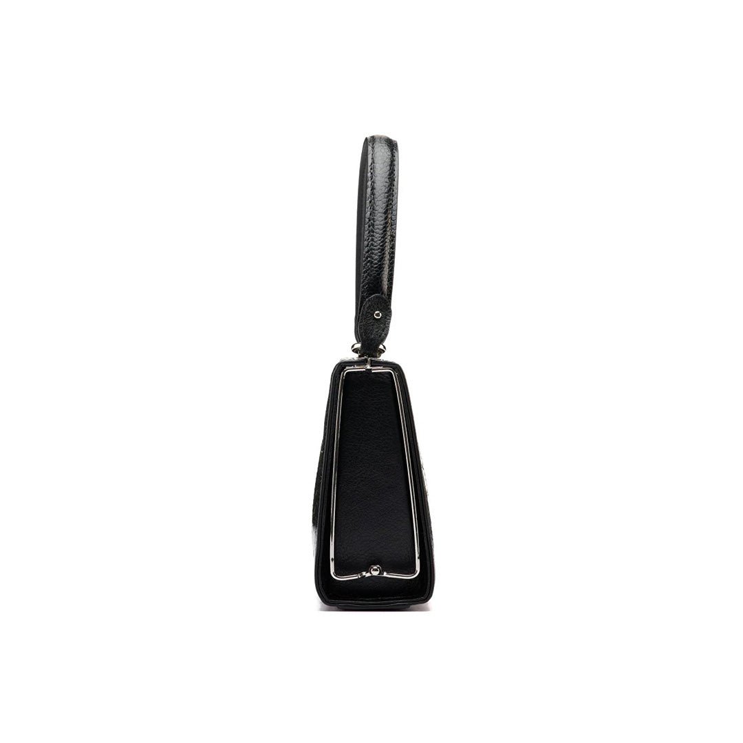 Black Libby Ostrich Leg Leather Evening Bag Bellabags Bellabags