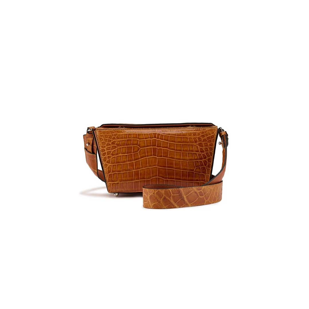 Light Brown Lottie Crocodile Leather Crossbody Bag Bellabags Bellabags
