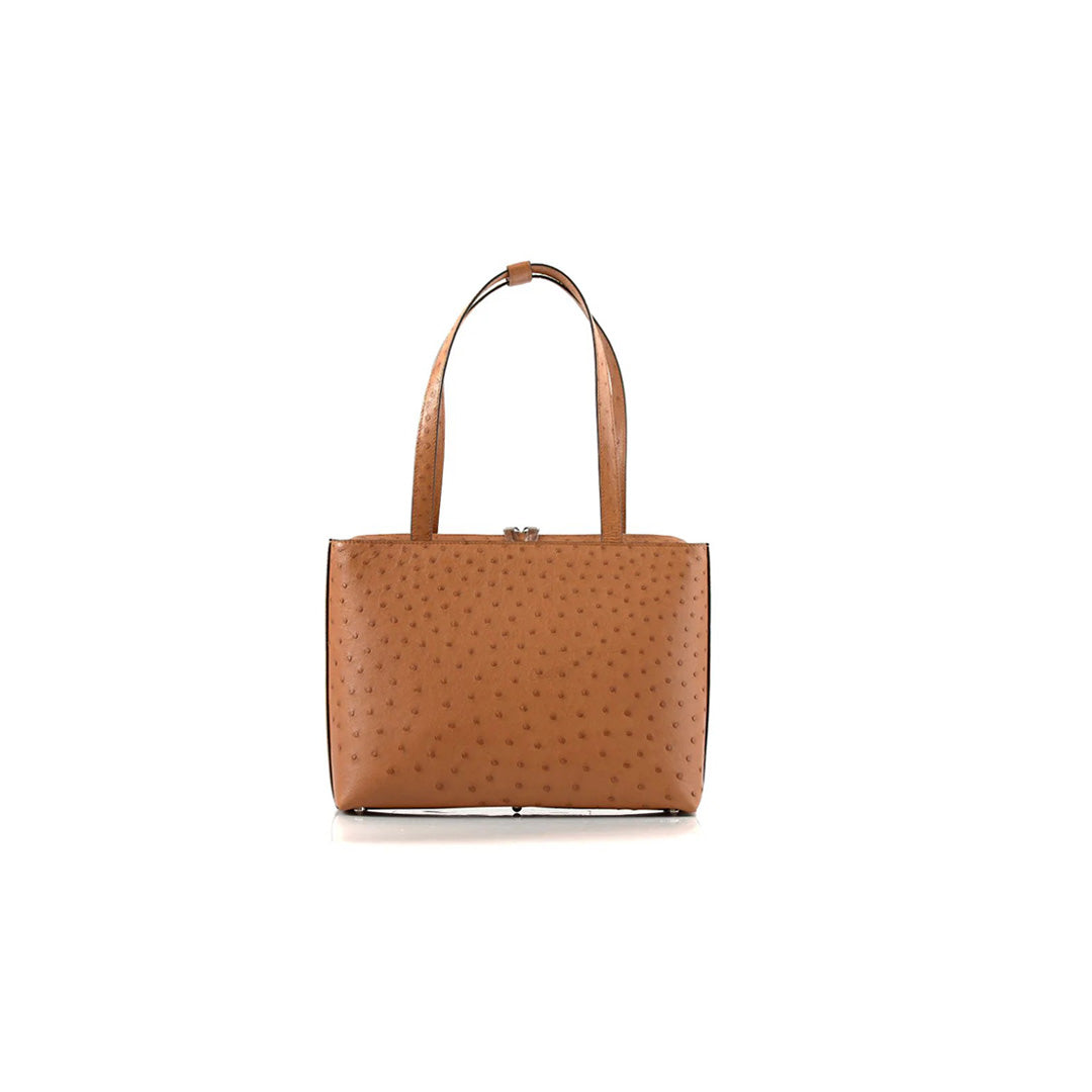 Light Brown Lilibet Ostrich Leather Tote Bag Bellabags Bellabags
