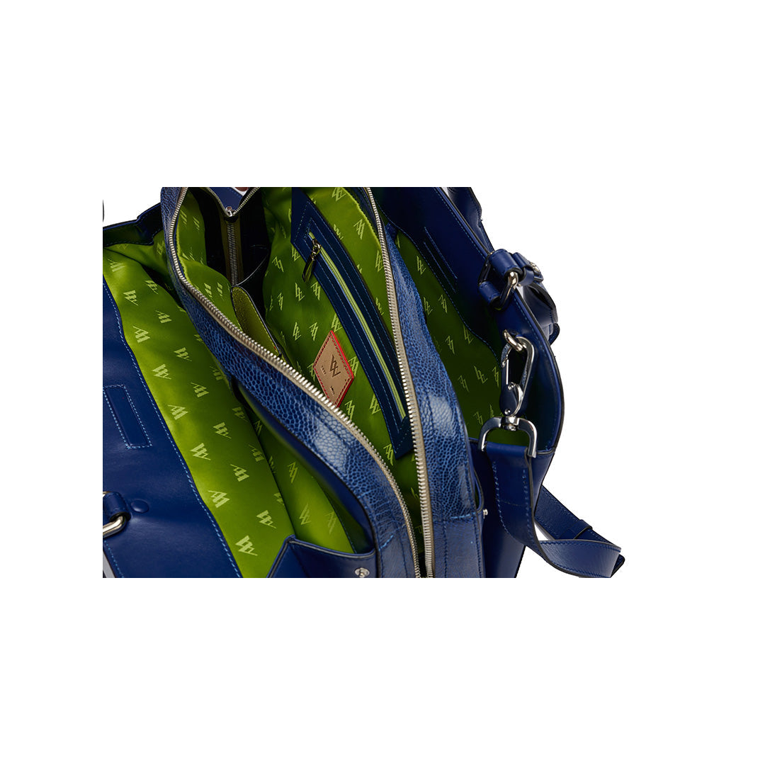 Blue Lexington Ostrich Leather Business Bag Bellabags Bellabags