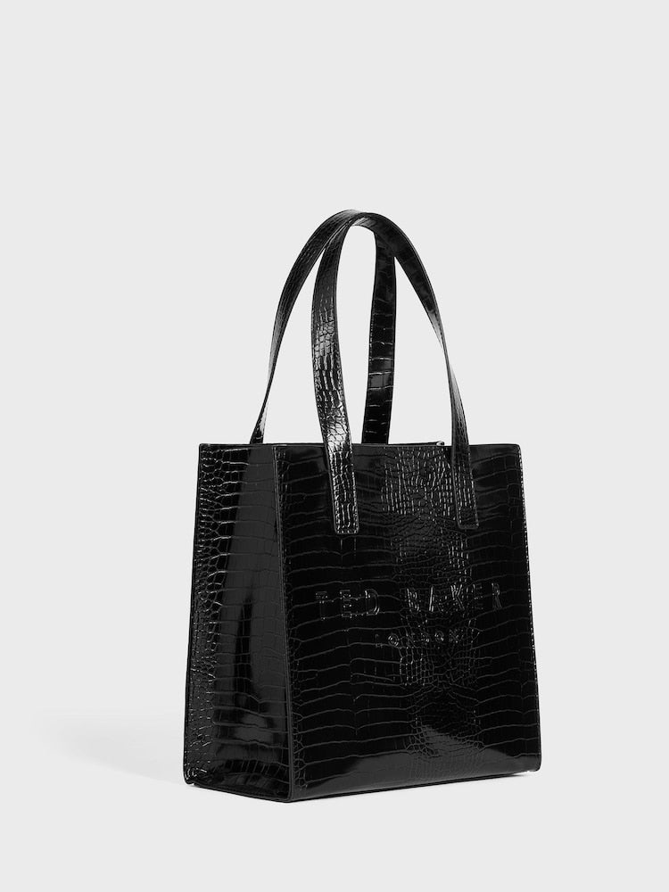 Women's Reptcon-Croc Effect Small Icon Bag Jet-Black Ted Baker South Africa Bellabags