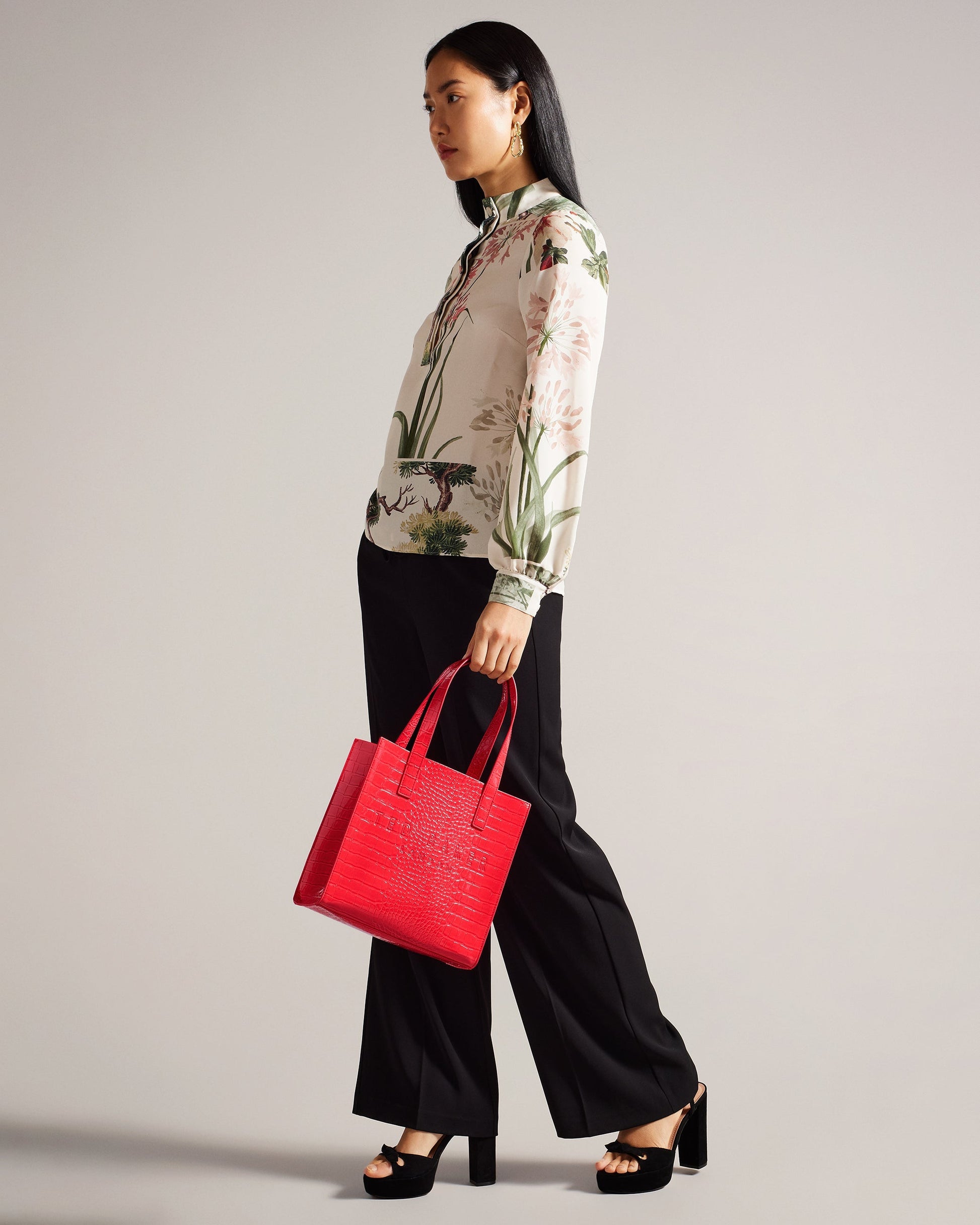 Women's Reptcon-Croc Effect Small Icon Bag Coral Ted Baker South Africa